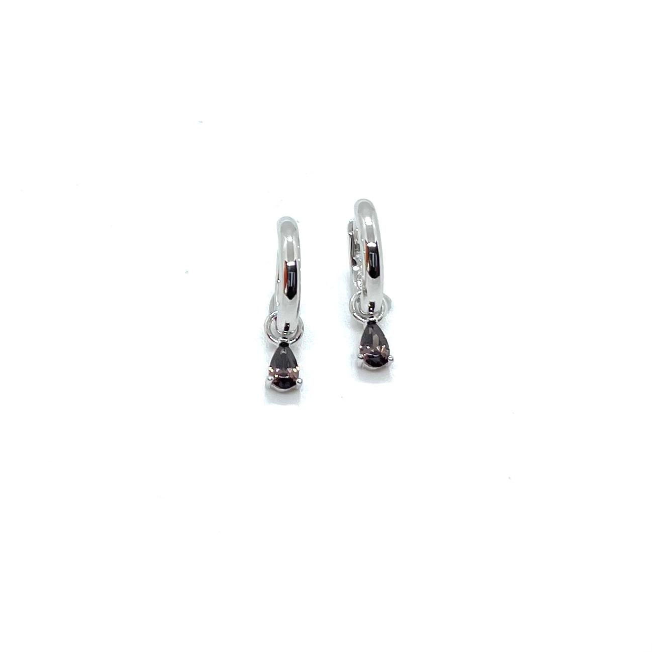 Arracades Iria – Plata de llei amb circonita quars fumat · 2