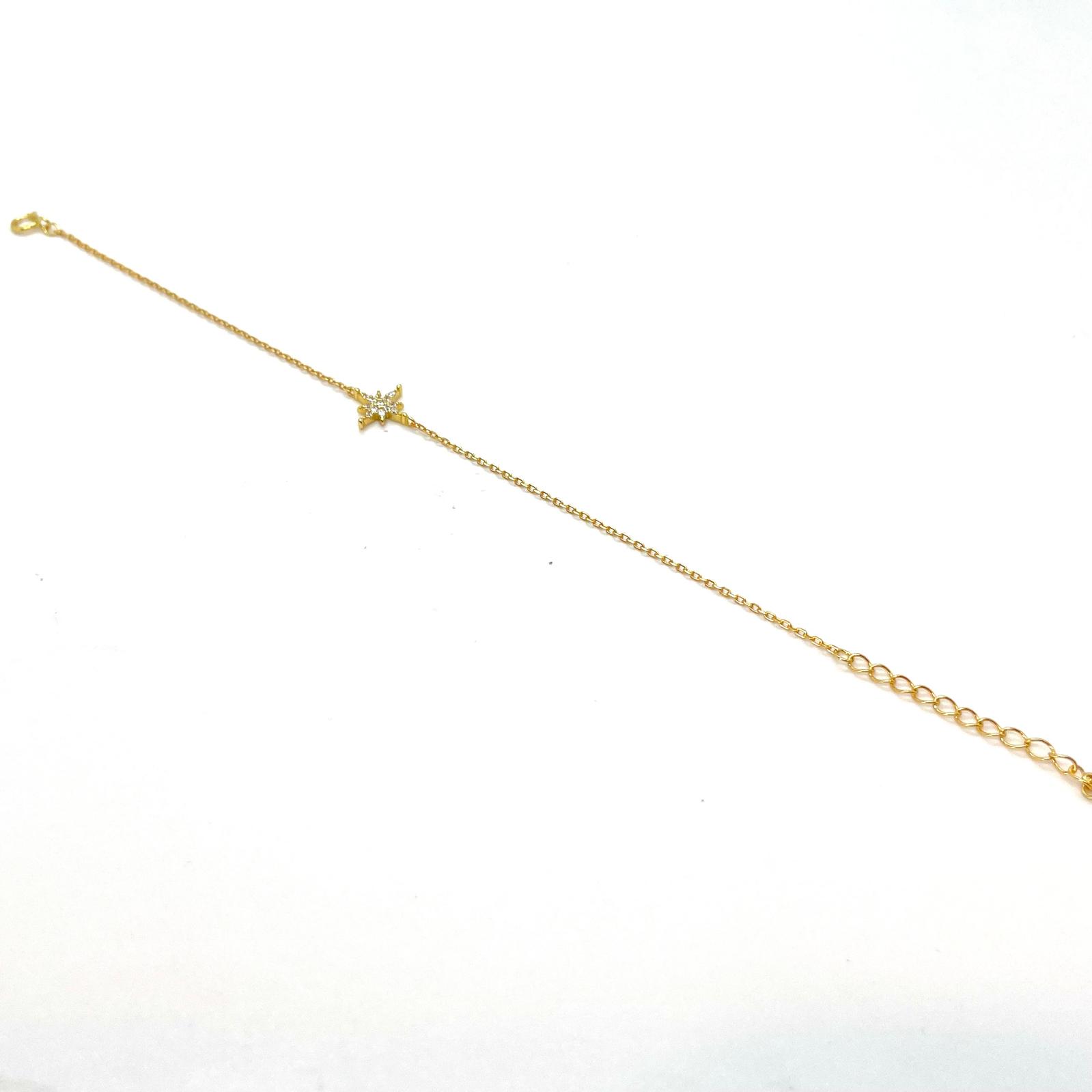 Polsera Estrella Brillant – Plata de llei amb bany d’or de 18 kt i circonites · 2