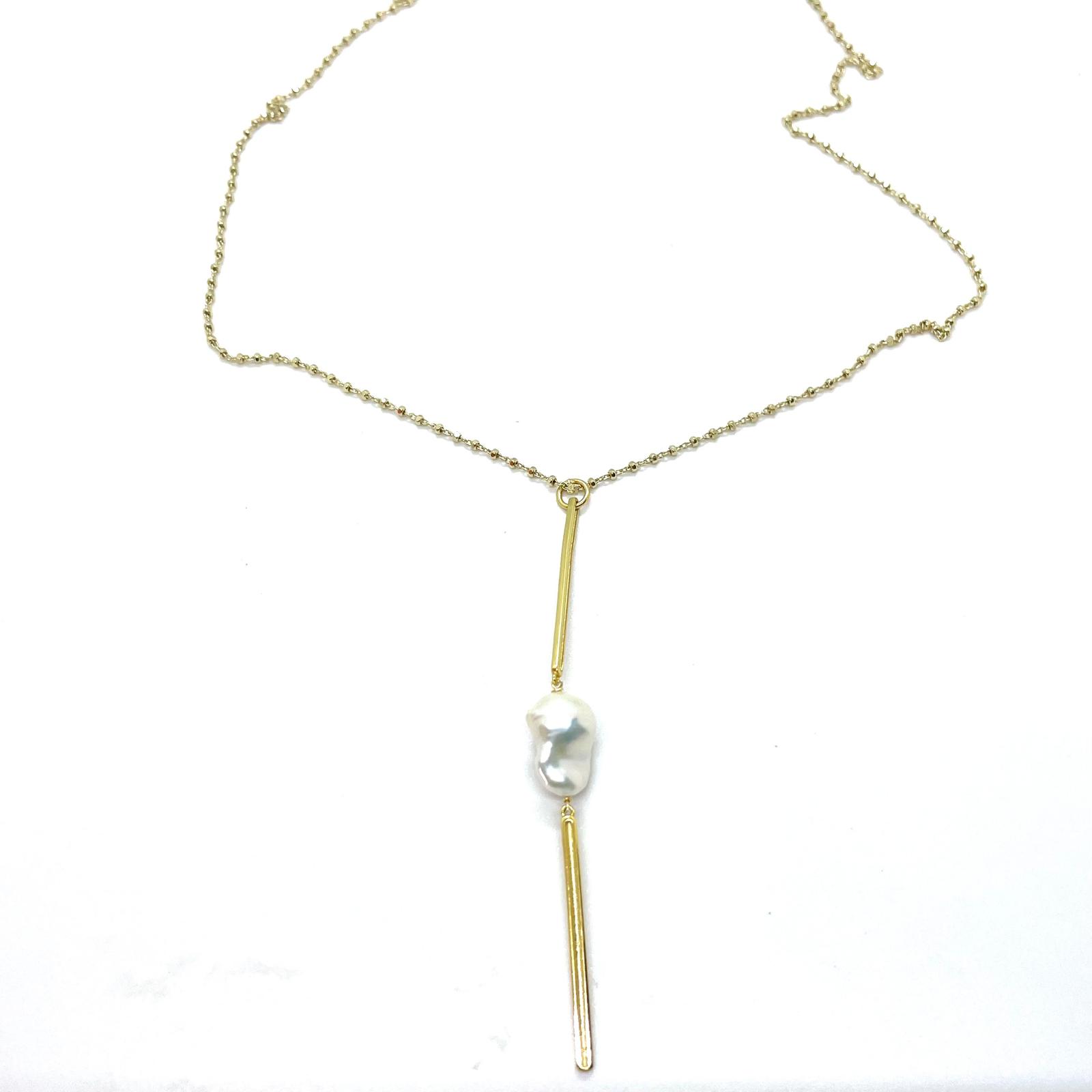 Collaret Bruna – Plata de Llei amb Bany d’Or de 18 kt i Perla Barroca · 2