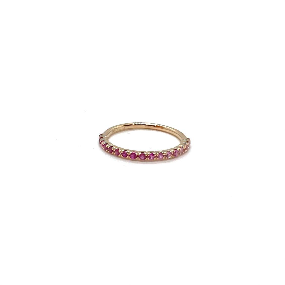 Anell Etern d’Or Rosa de 18 kt amb Safirs Roses Naturals Talla Brillant – 0,40 ct