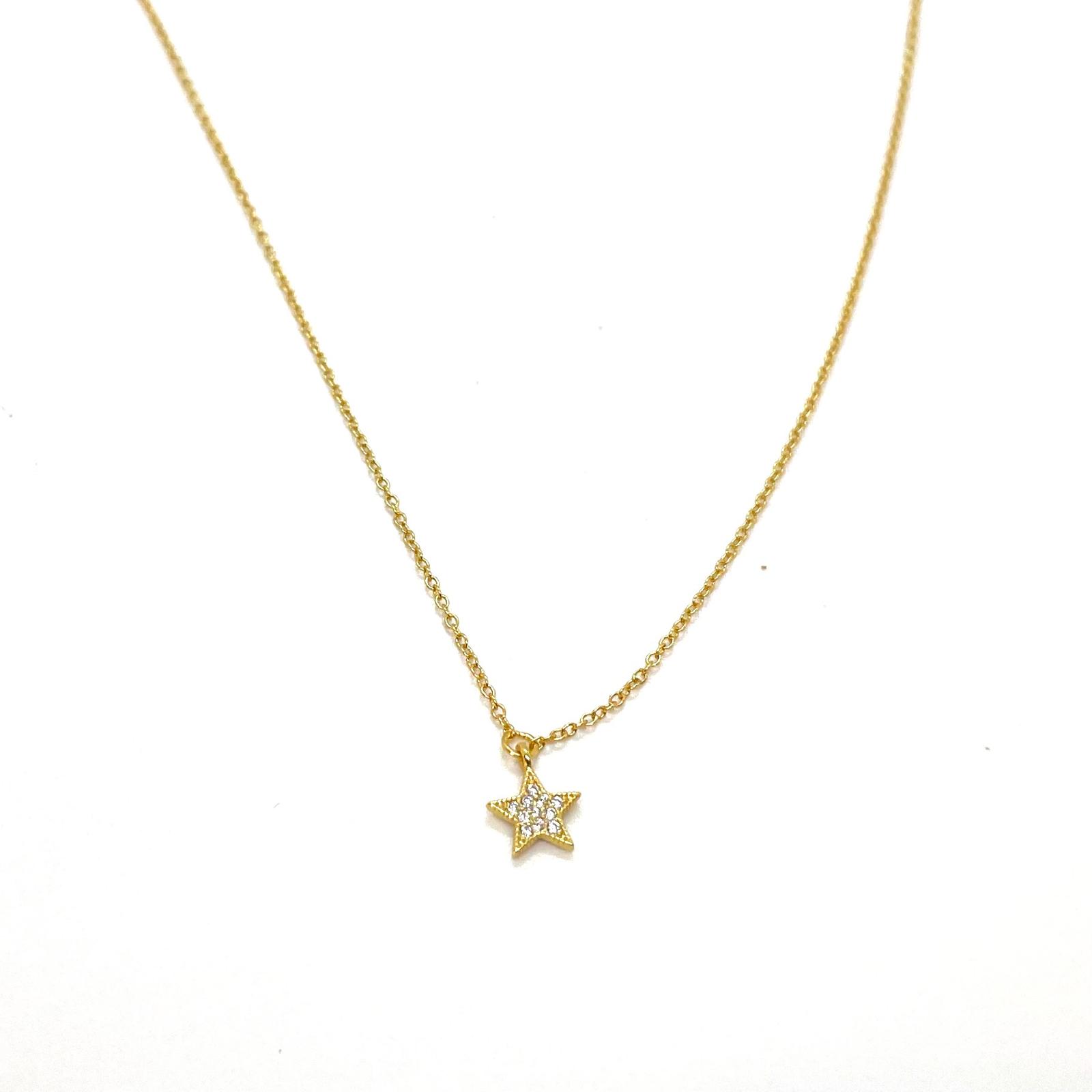 Penjoll Estrella amb Circonites – Plata de llei amb Bany d’Or de 18 kt · 2