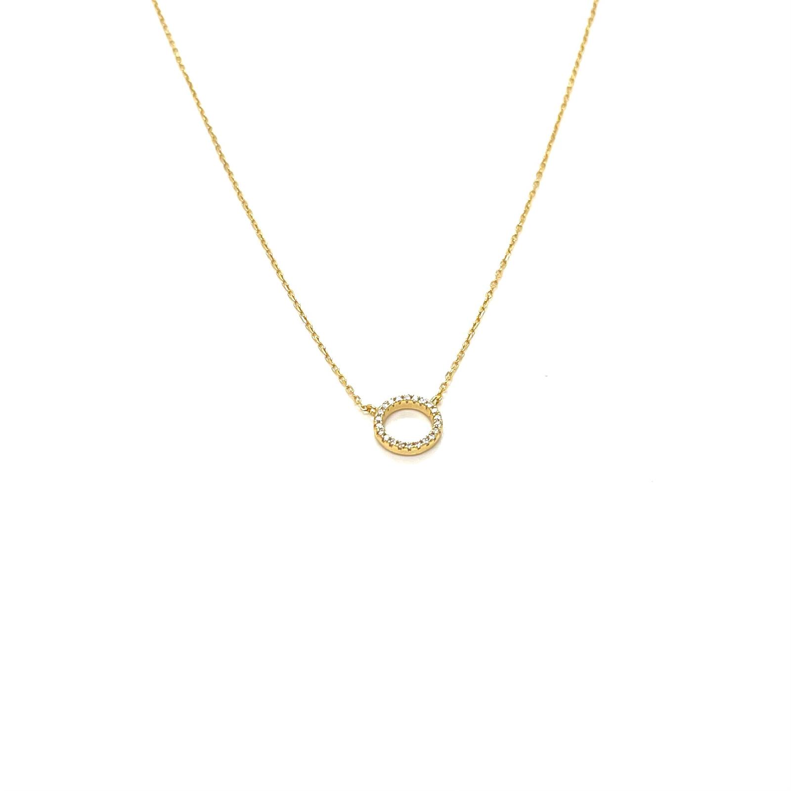 Collaret Eluné – Plata de llei amb bany d’or i circonites · 2