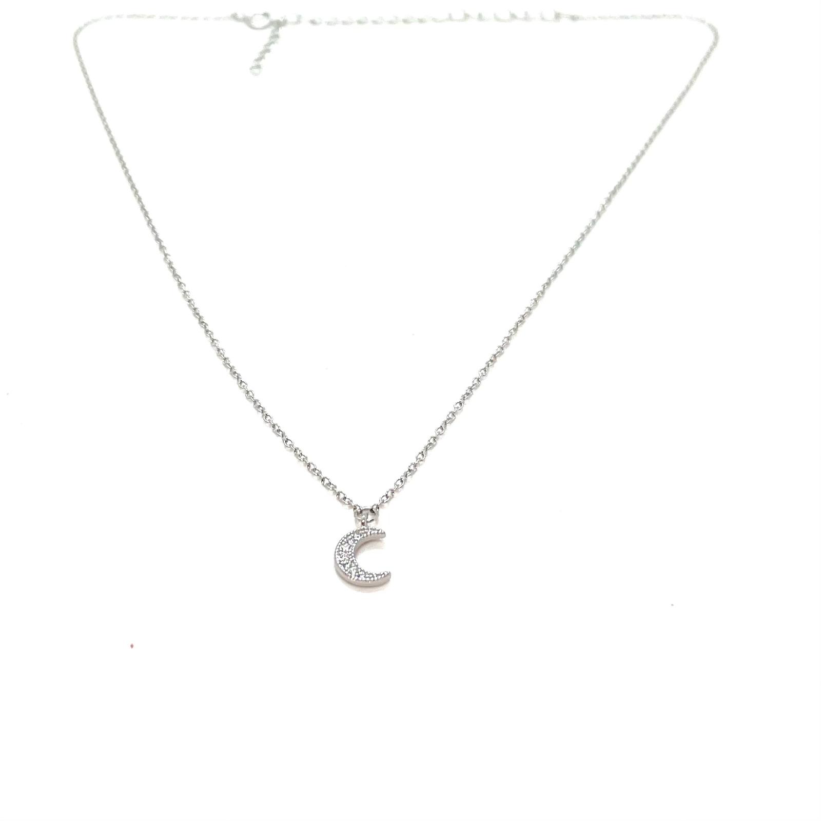 Penjoll Lluna Brillant – Plata de llei amb circonites