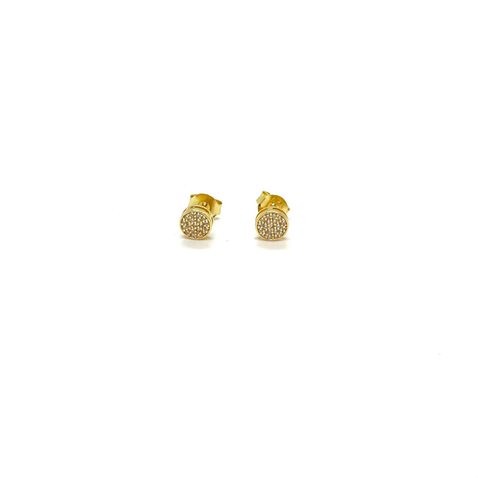 Arracades Microbrillant de Plata de Llei 925 amb Bany d’Or de 18 kt i Circonites Blanques – 6 mm · 2