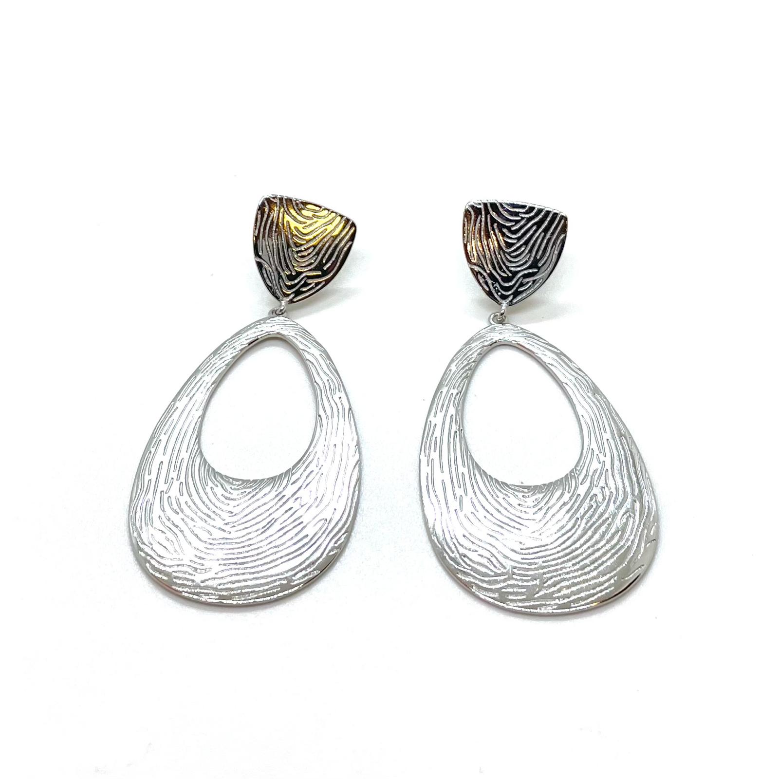 Arracades Geoda de plata de llei amb textura