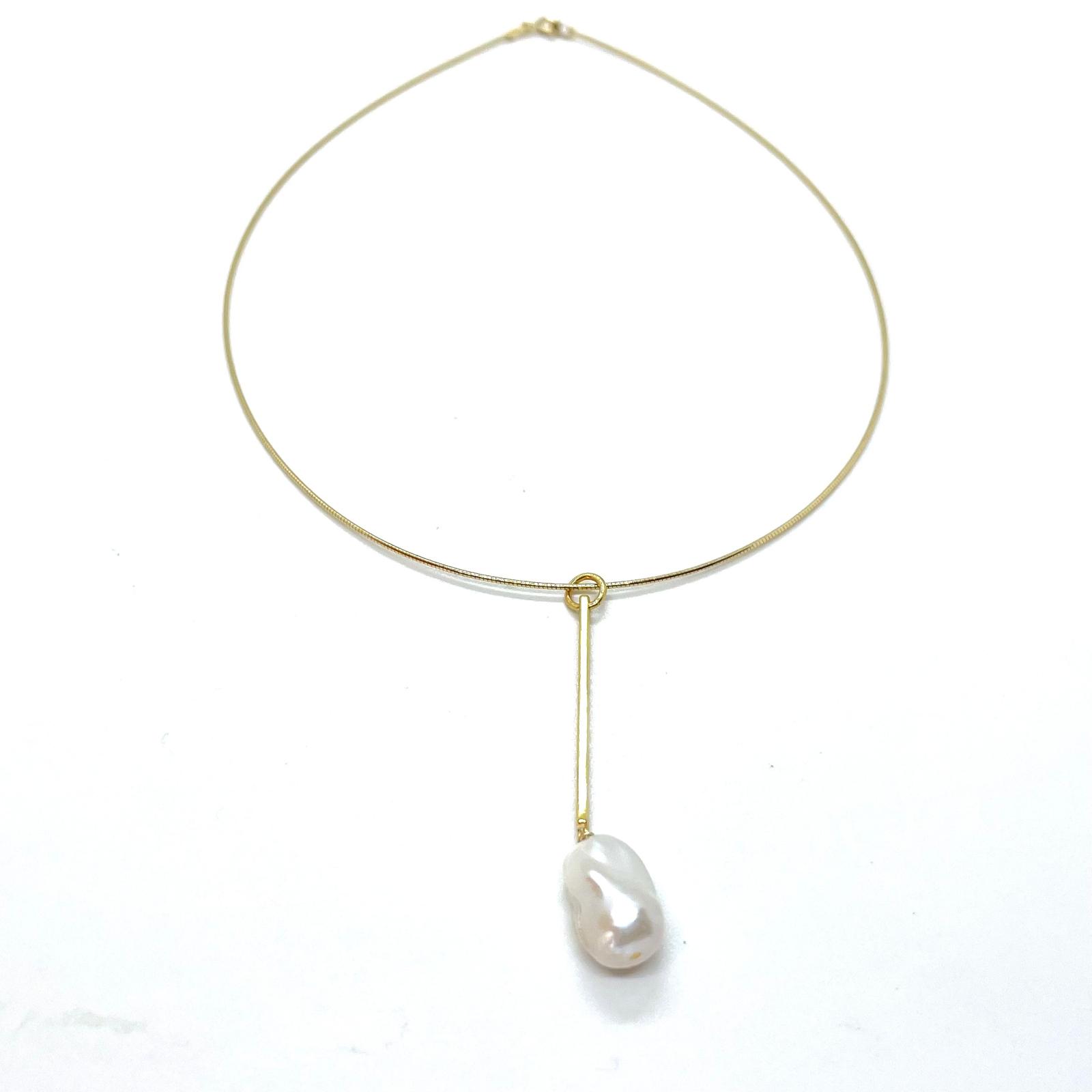 Collaret Elna – Plata de Llei amb Bany d’Or de 18 kt i Perla Barroca · 2