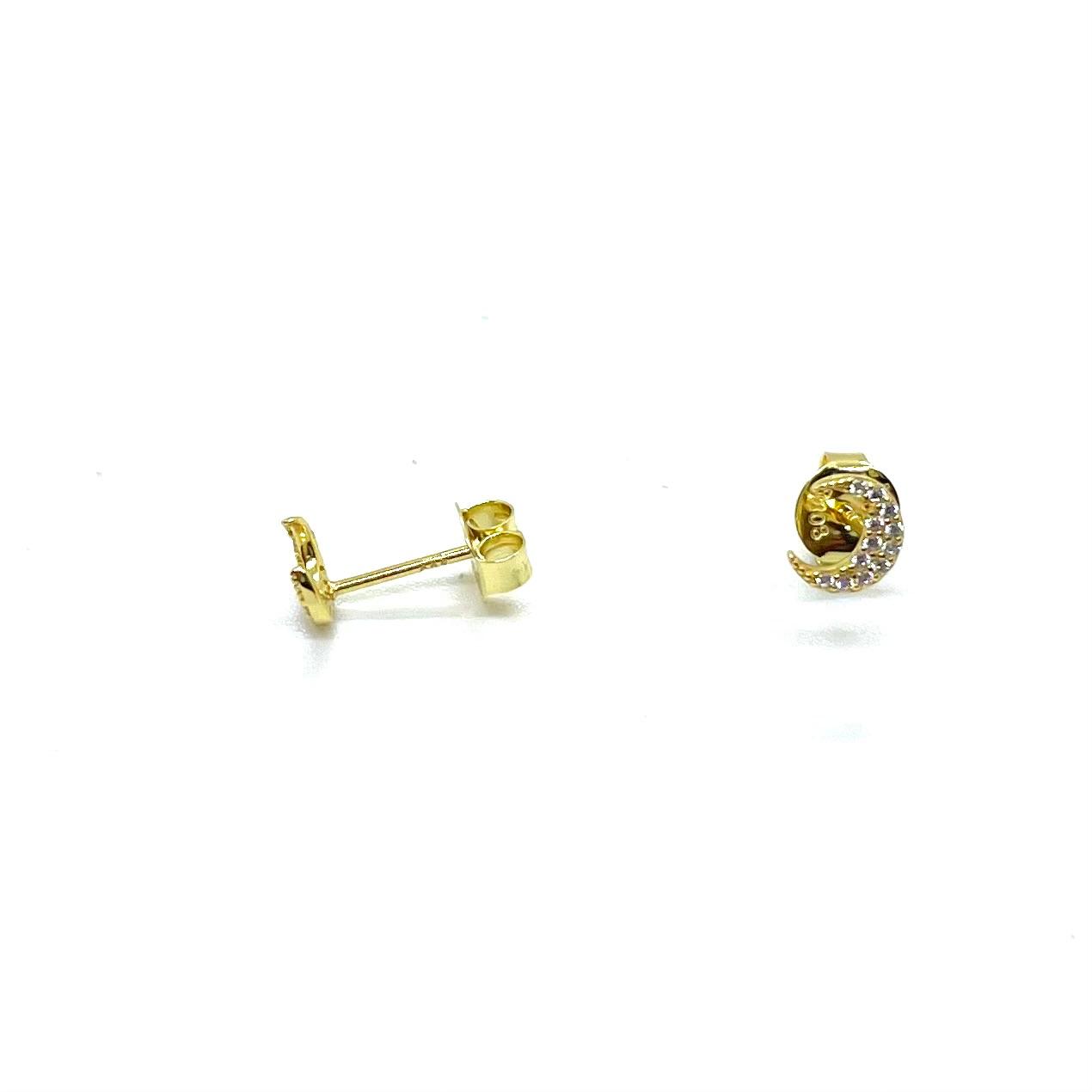 Arracades Luna – Plata de llei amb bany d'or de 18 kt