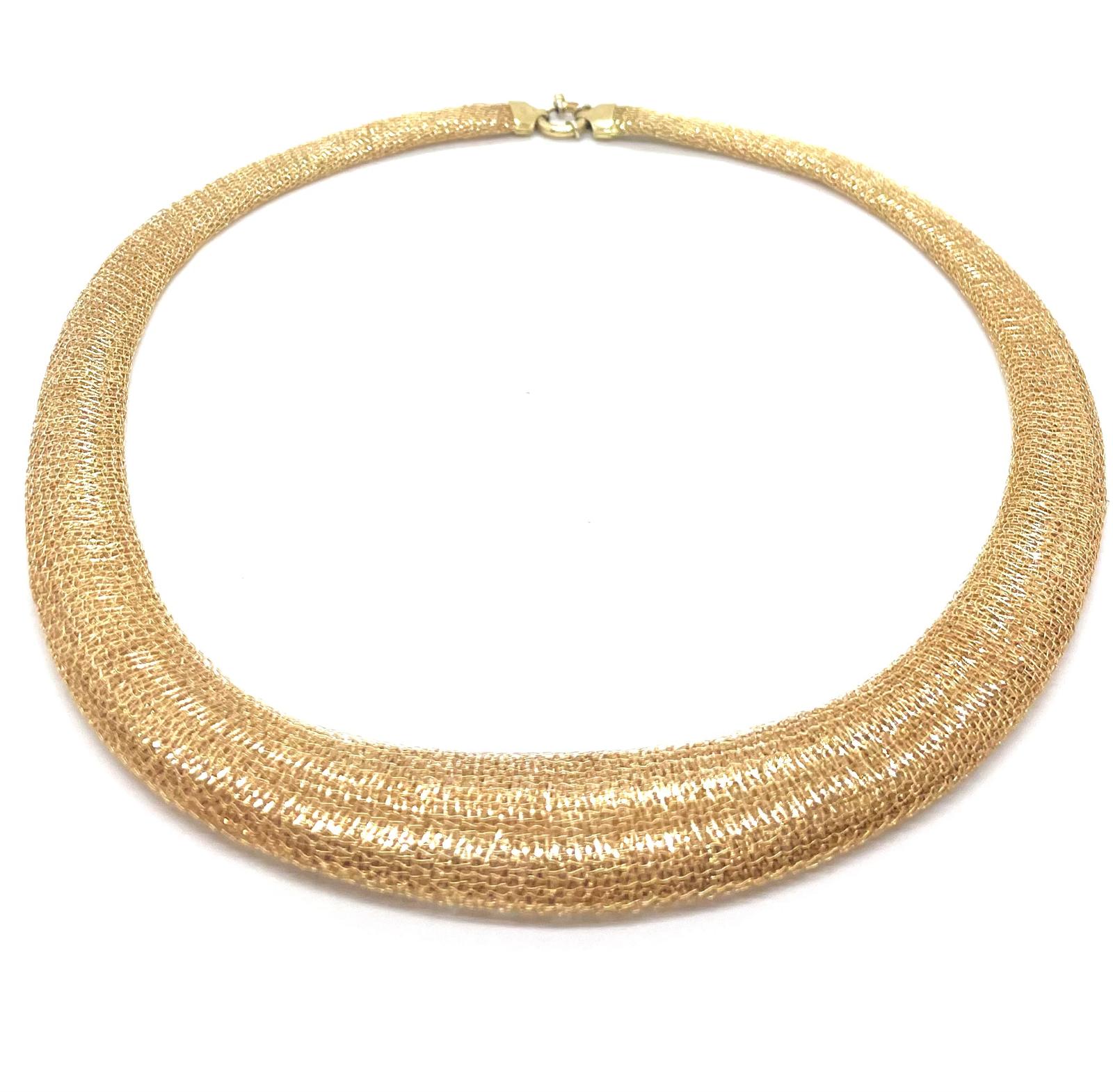 Collar Solana d’or groc de 18 quirats amb malla trenada