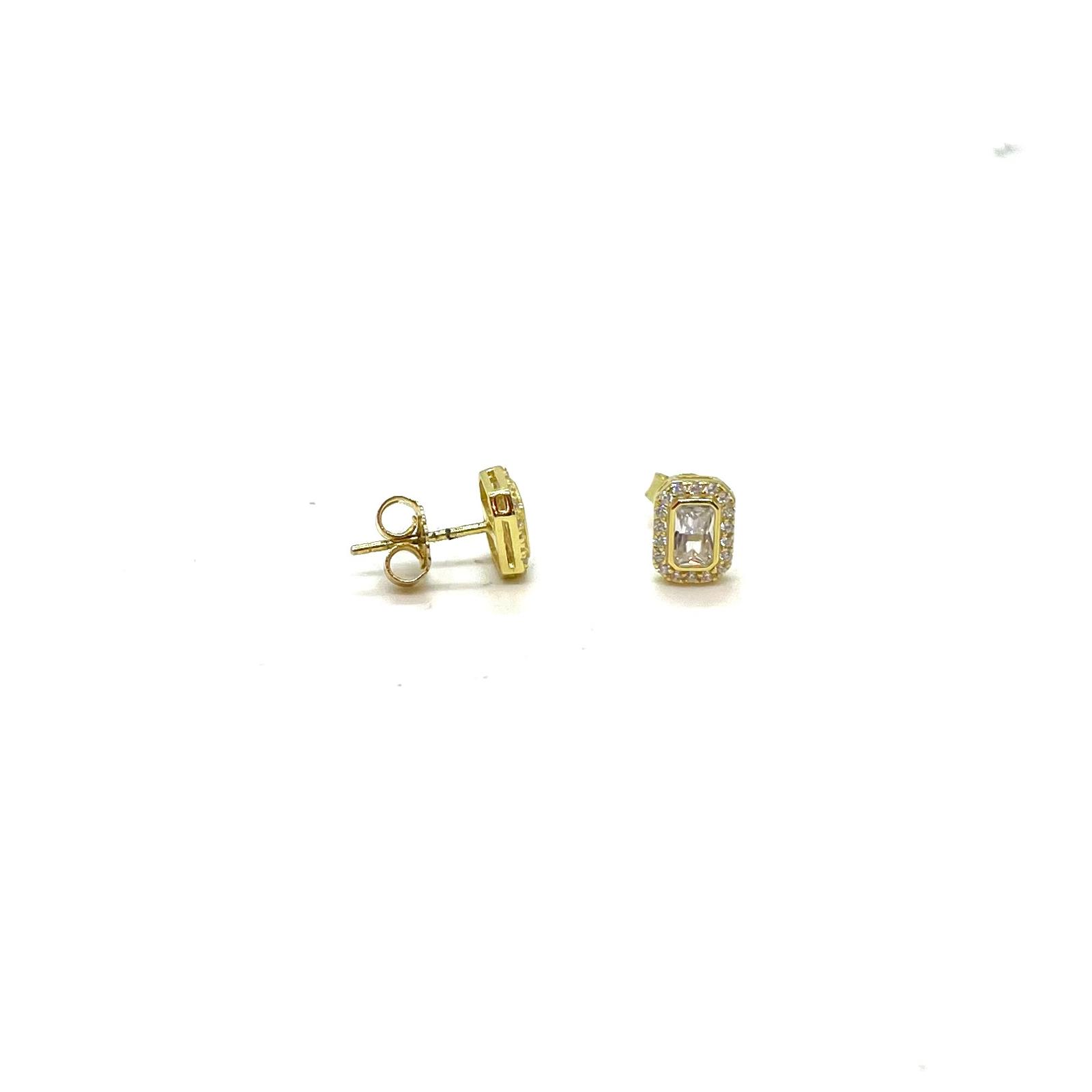 Arracades Elegància de Plata de Llei 925 amb Bany d’Or de 18 kt i Circonites