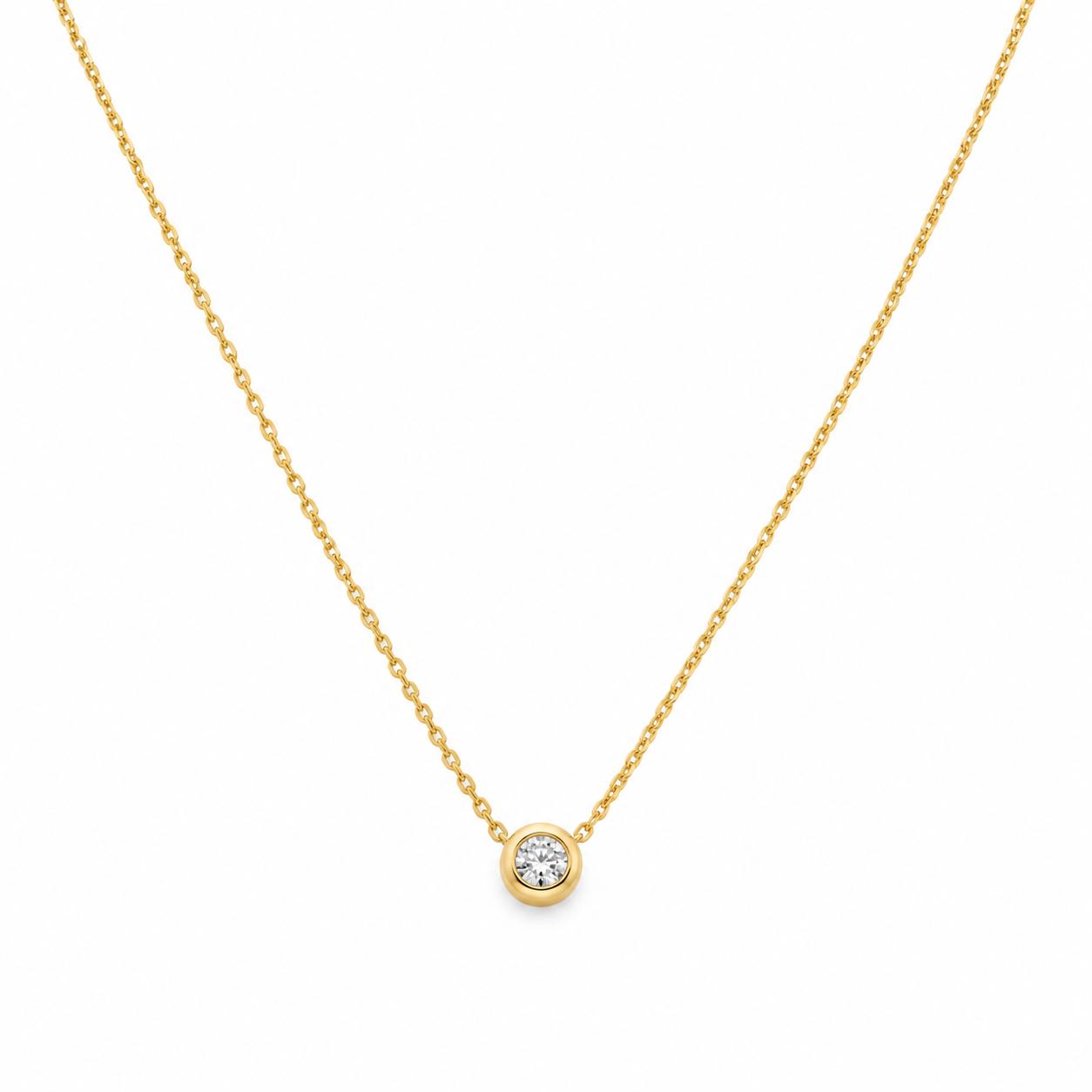 Penjoll Boca rusa – Or groc de 18 kt amb diamant natural de 0,12 ct