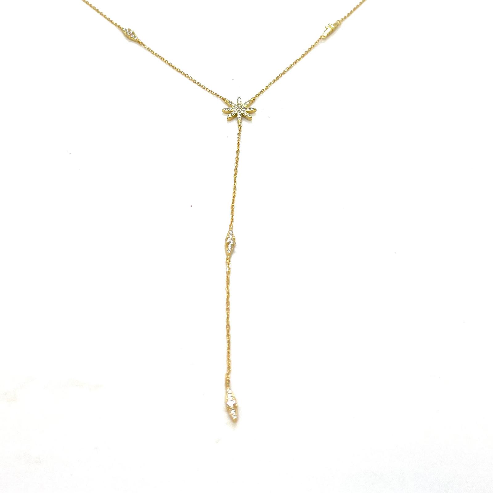 Penjoll Corbata flor Brillant – Plata de llei amb bany d’or de 18 kt i circonites · 2