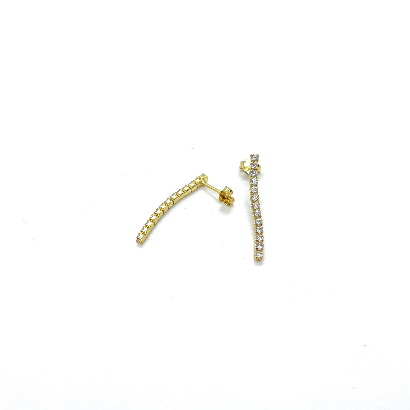 Arracades Llum Daurada – Plata amb Bany d’Or i Circonites · 2