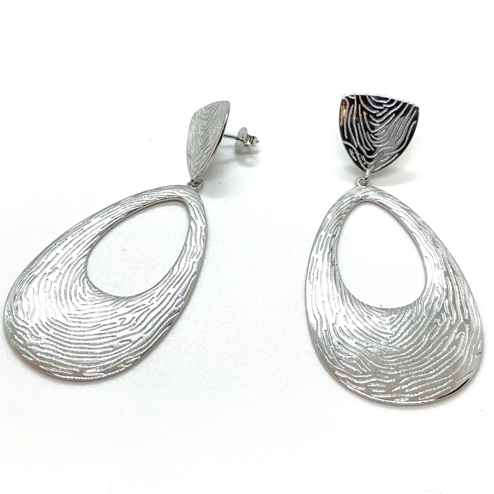 Arracades Geoda de plata de llei amb textura · 2