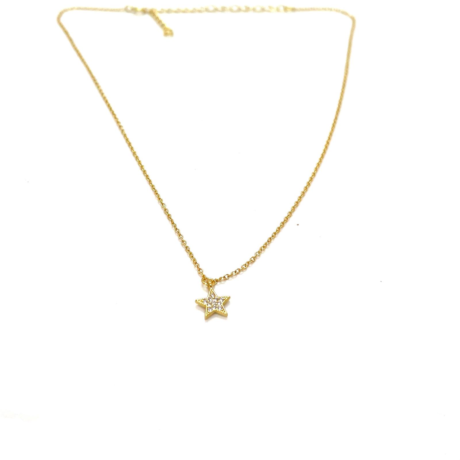 Penjoll Estrella amb Circonites – Plata de llei amb Bany d’Or de 18 kt