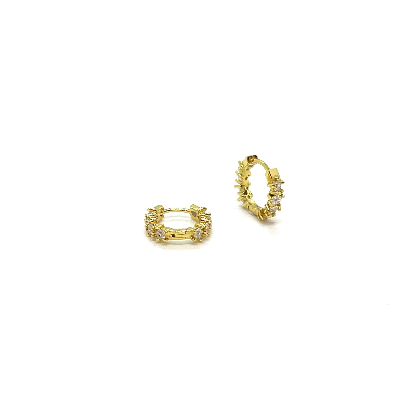 Arracades de plata de llei 925 amb bany d’or groc i circonites Nèlia