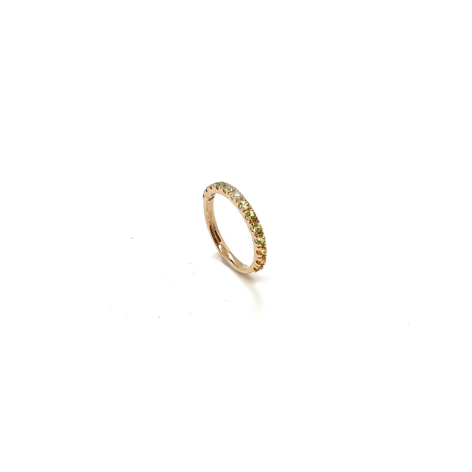 Anell Etern d’Or Rosa de 18 kt amb Safirs Grocs Naturals Talla Brillant – 0,60 ct