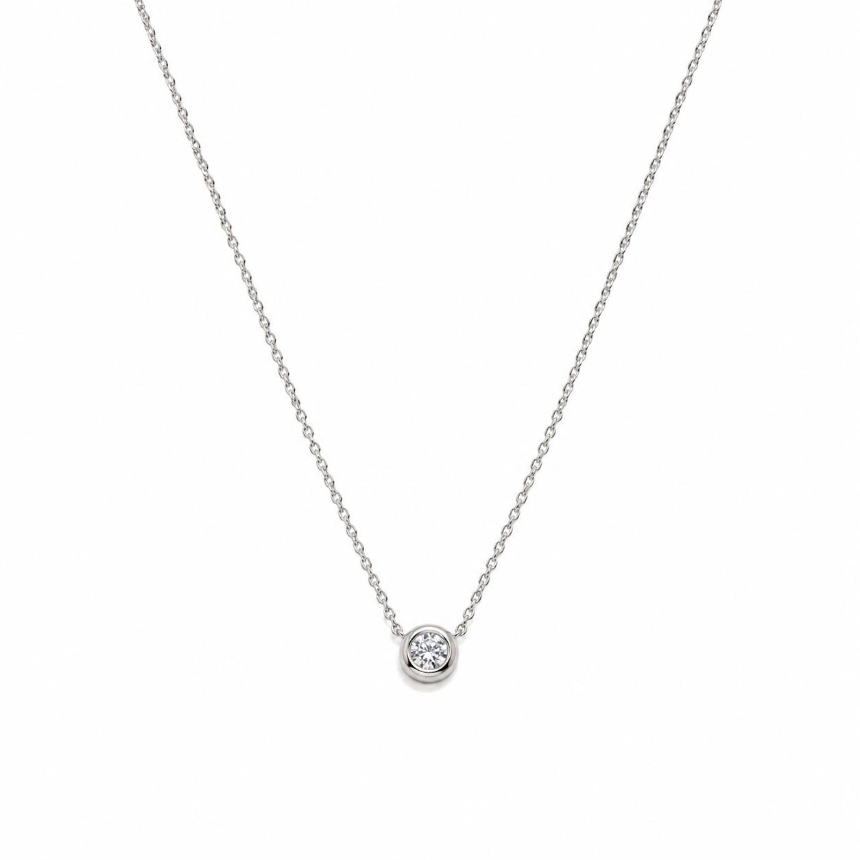 Penjoll Boca rusa – Or blanc de 18 kt amb diamant natural de 0,12 ct