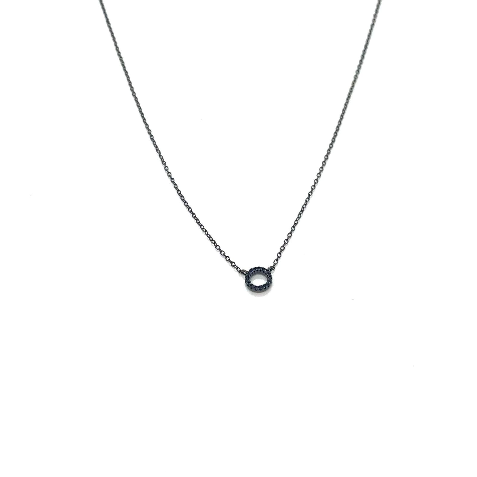 Collaret Eluné – Plata de llei amb bany de ruteni negre · 2