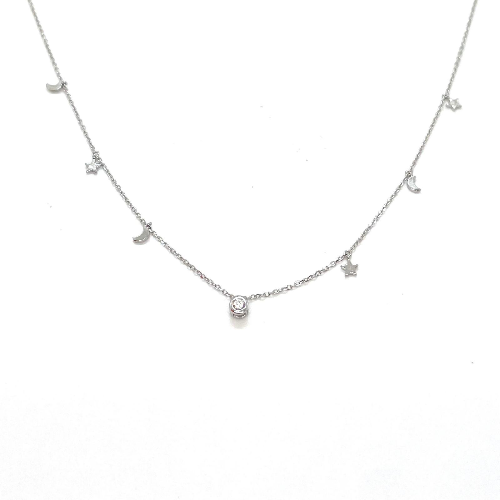 Penjoll Celestial de Plata de Llei 925 amb Circonita Blanca · 2