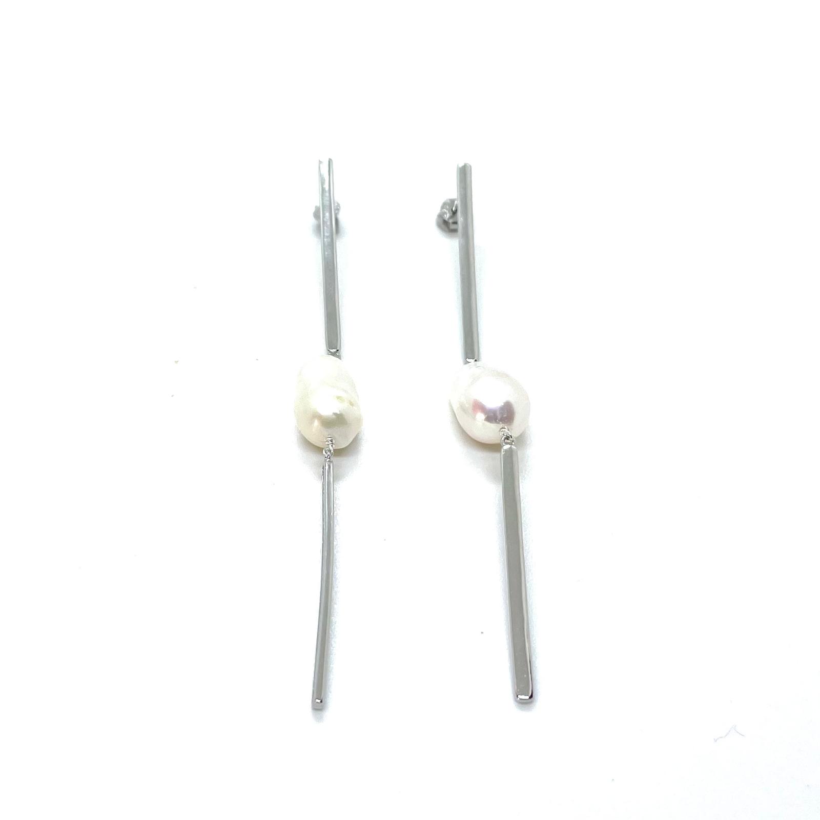 Arracades Alira Plata – Plata de Llei 925 amb Perla Barroca Natural