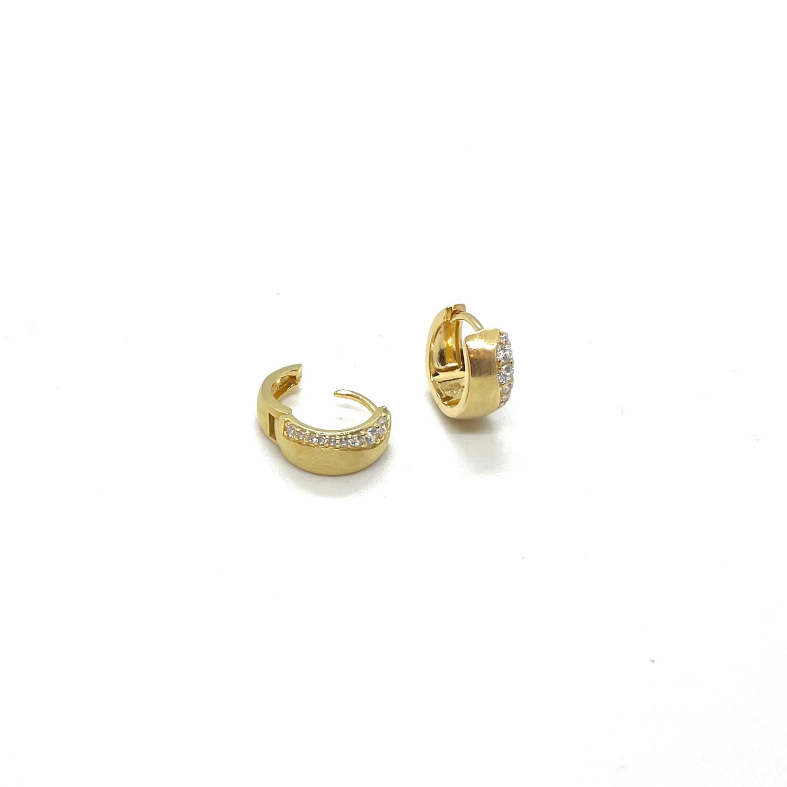 Arracades Criolles Daurades – Plata de llei amb bany d’or groc de 18 kt i circonites