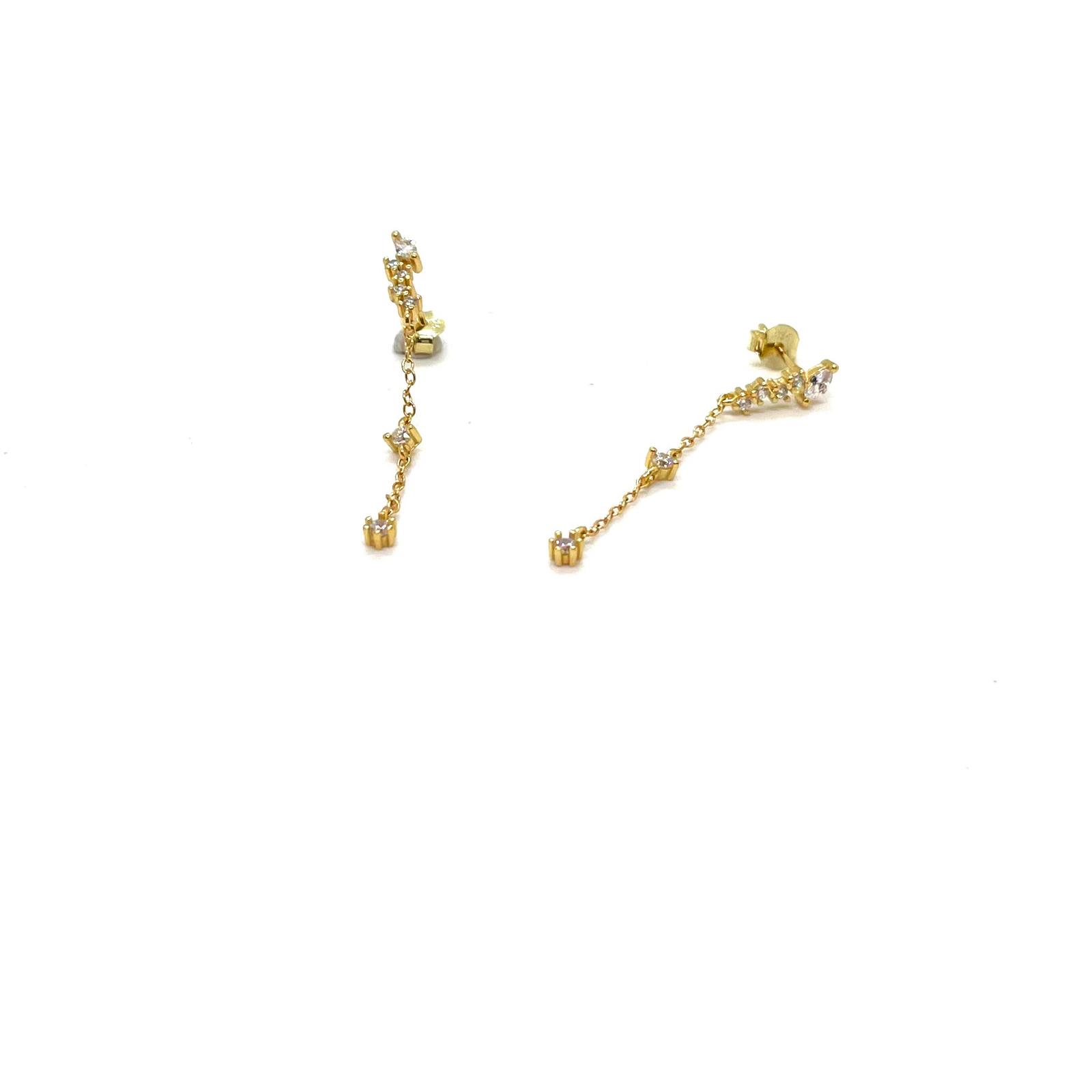 Arracades Pluja Daurada – Plata amb Bany d’Or i Circonites