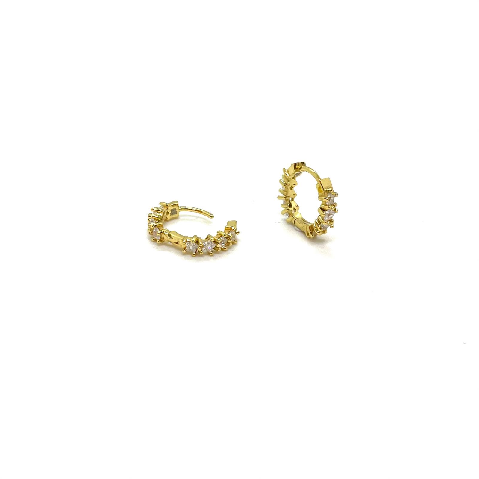 Arracades de plata de llei 925 amb bany d’or groc i circonites Nèlia · 2
