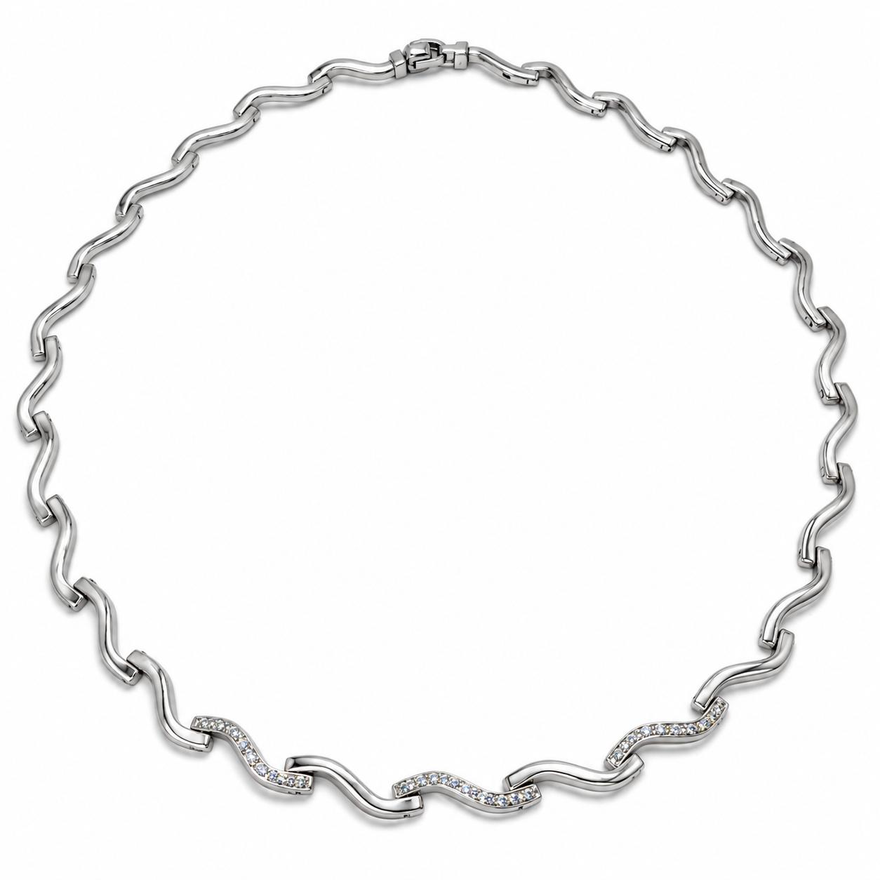 Collar Ona d’or blanc de 18 kt amb diamants talla brillant de 0,27 ct