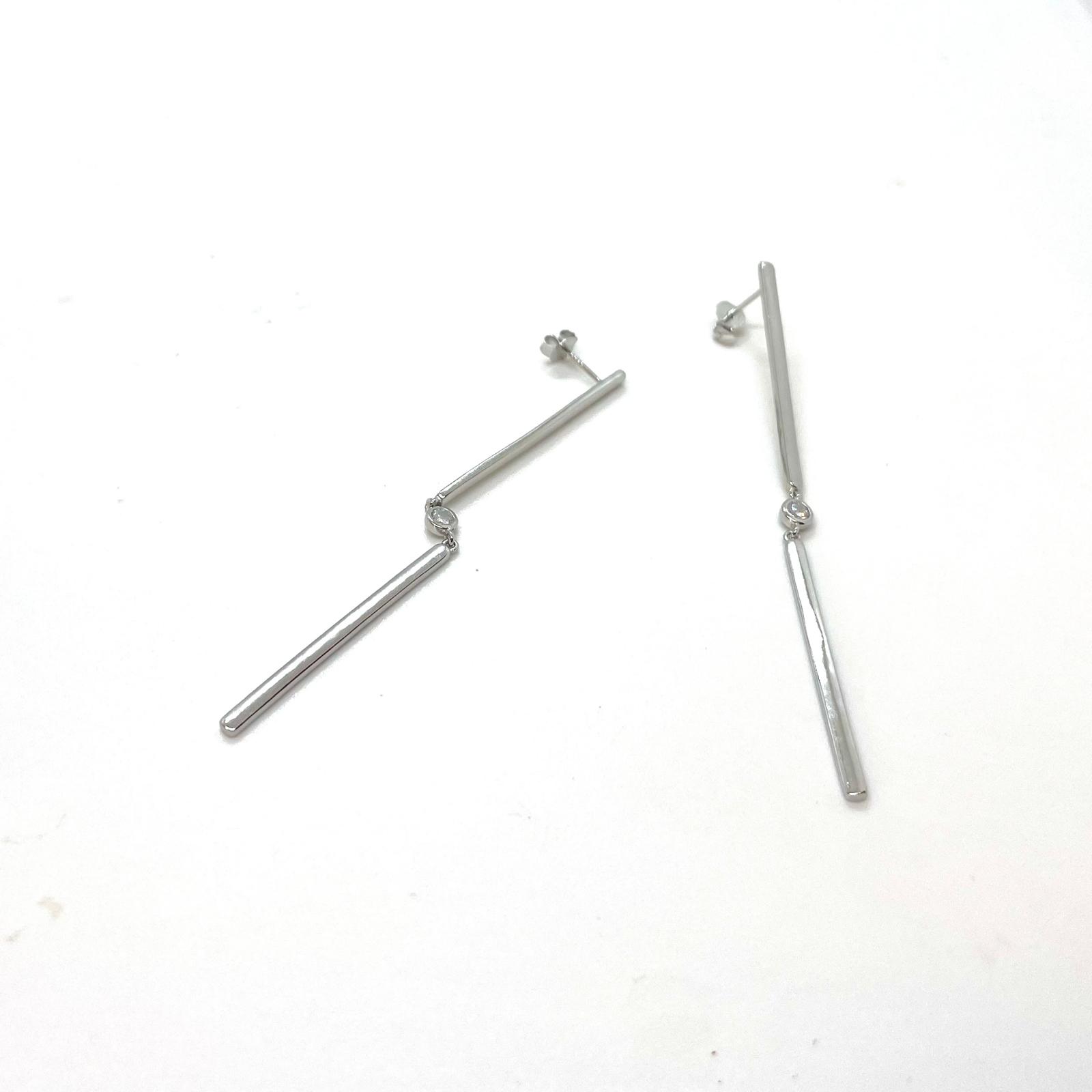 Arracades llargues Èlia de plata de llei 925 amb circonita · 2