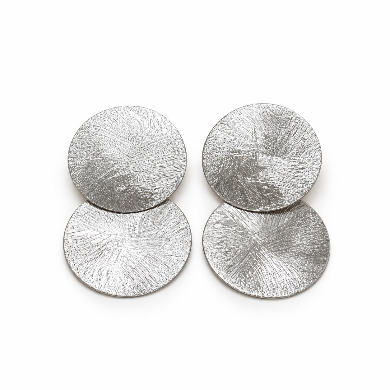 Arracades Nacre de plata de llei 925 amb textura gravada