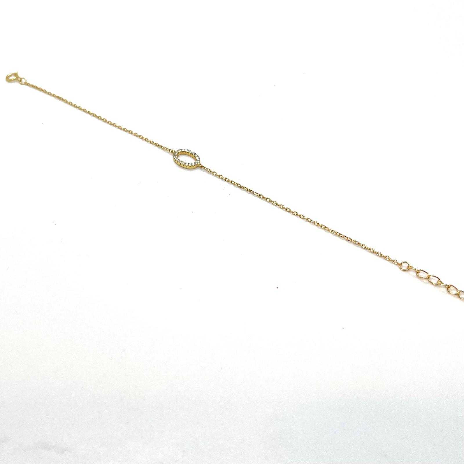 Polsera Oval Brillant – Plata de llei amb bany d’or de 18 kt i circonites · 2