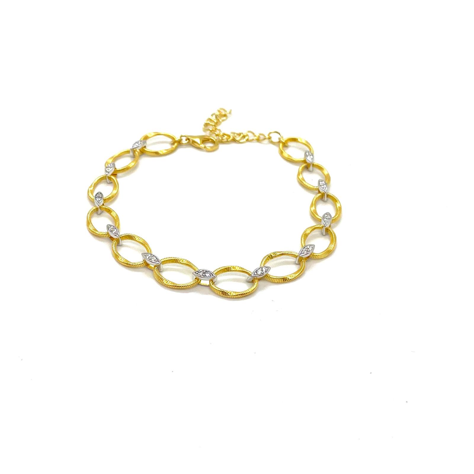 Braçalet Elionor de Bany d’Or Groc amb Detalls Platejats
