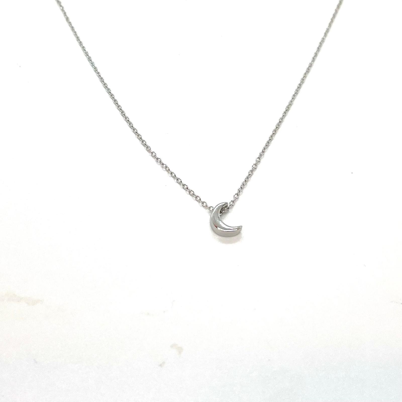 Penjoll de lluna en plata de llei 925 amb cadena ajustable · 2