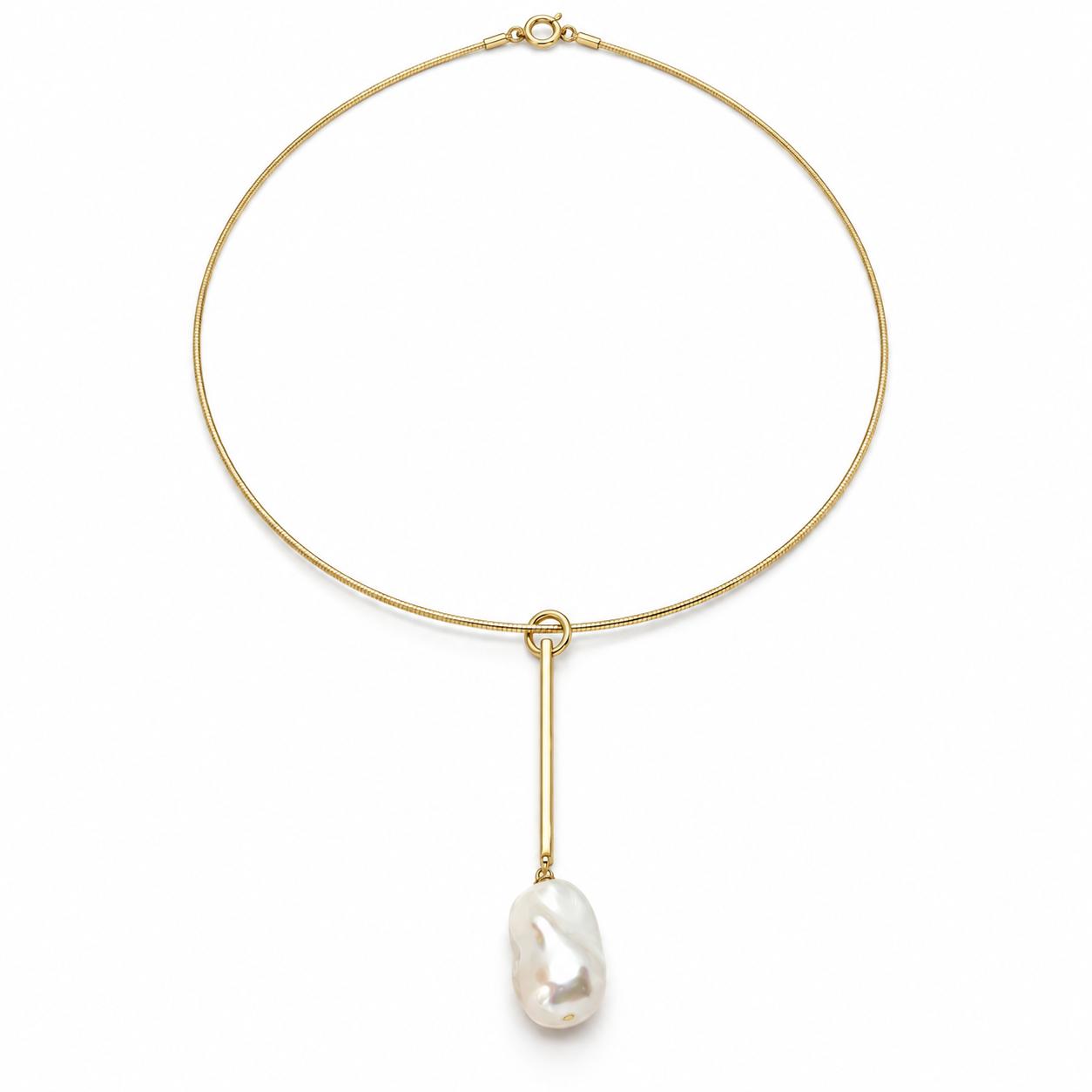 Collaret Elna – Plata de Llei amb Bany d’Or de 18 kt i Perla Barroca