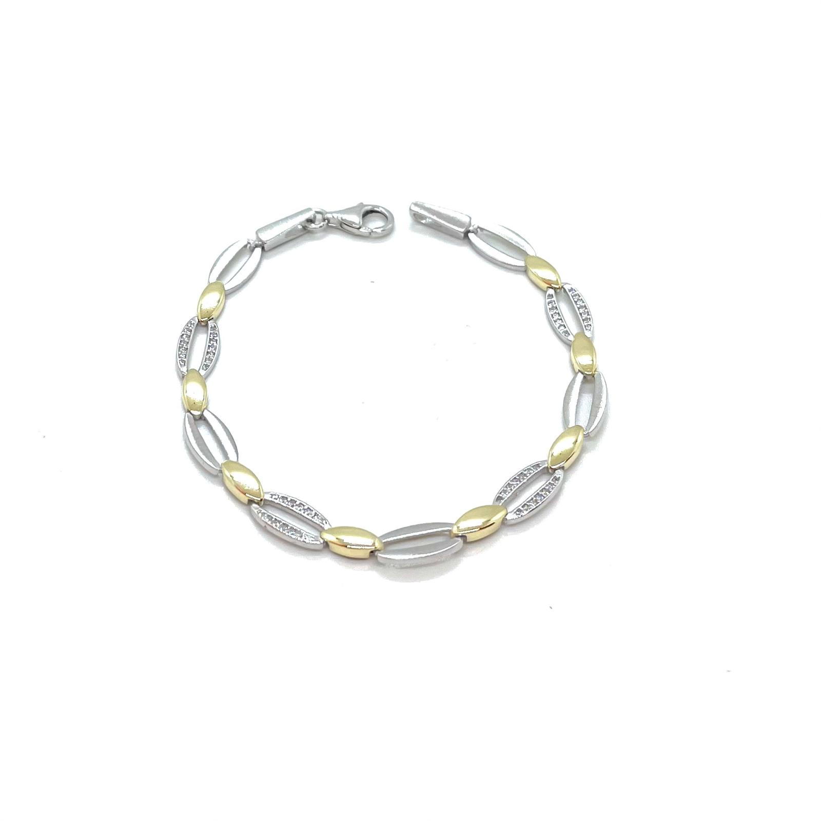 Braçalet Claror de Plata de Llei amb Bany d’Or Groc i Circonites