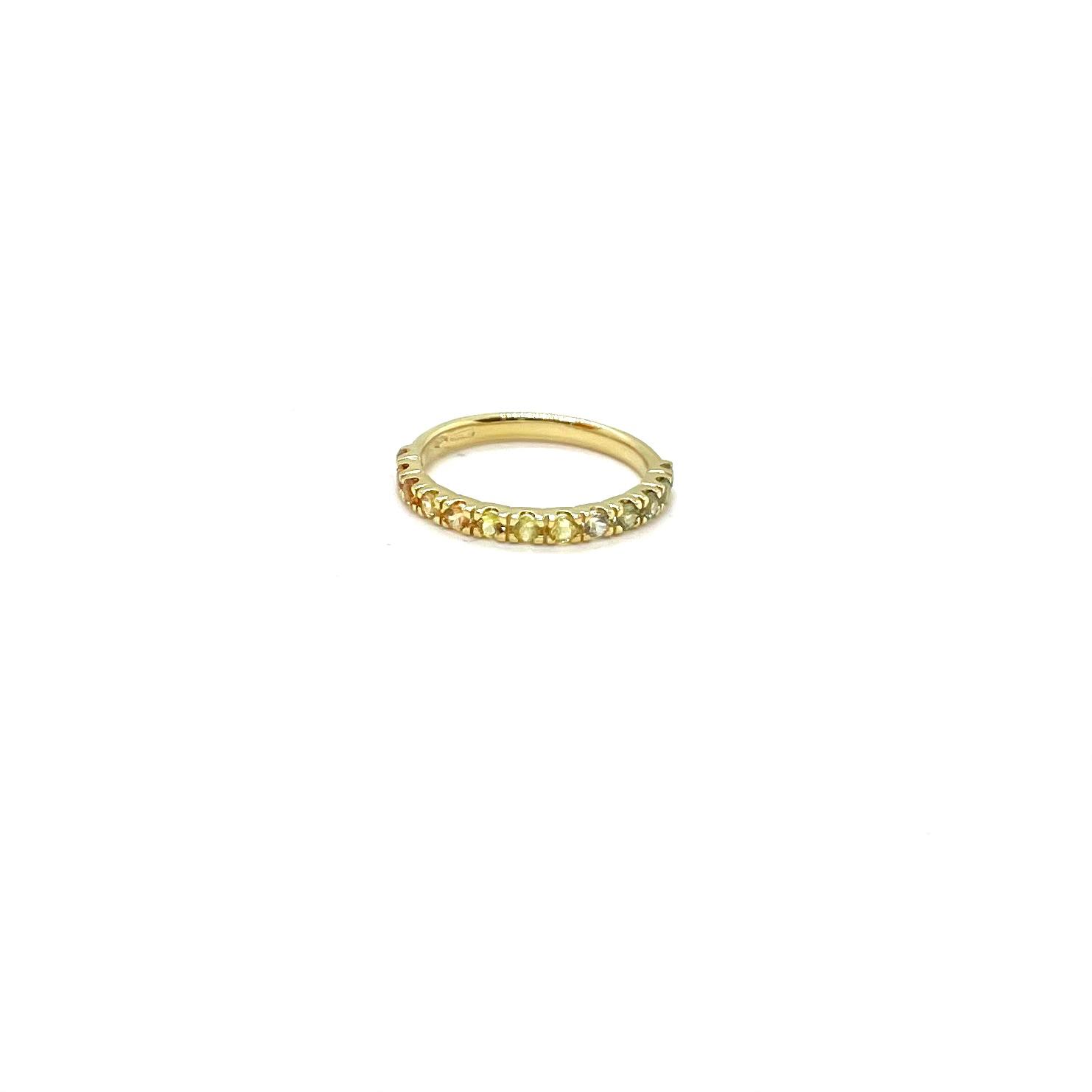 Anell Etern Or de 18 kt amb Safirs Grocs Naturals Talla Brillant – 0,60 ct