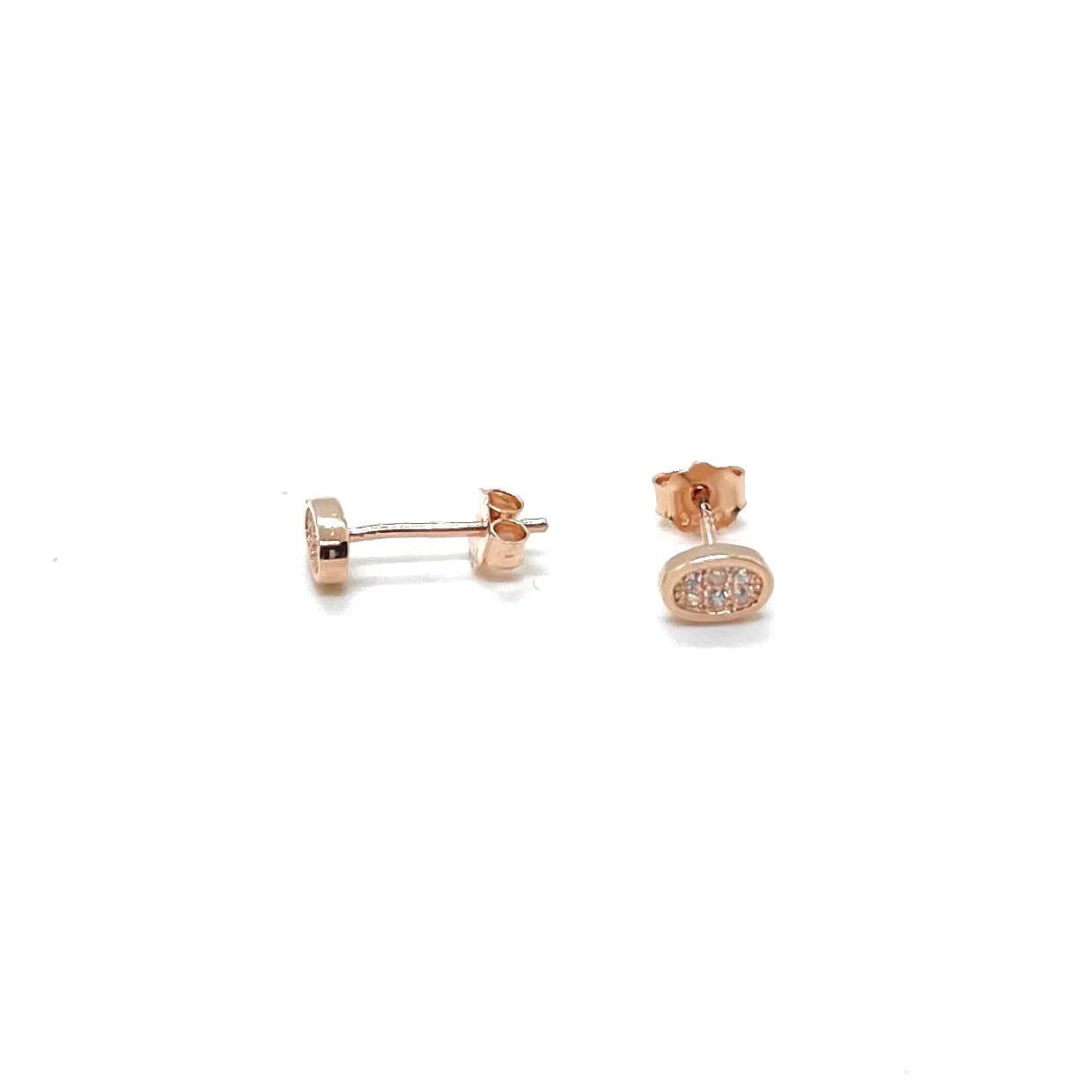Arracades Bruna – Plata de llei amb bany d'or rosa i circonites