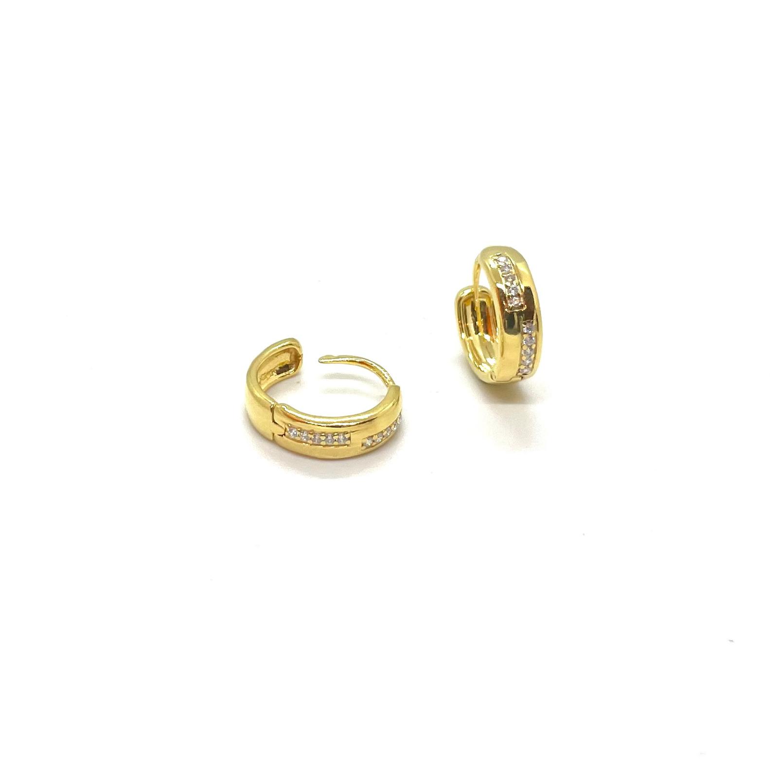 Arracades Criolles Llum Daurada – Plata de llei amb bany d’or de 18 kt i circonites