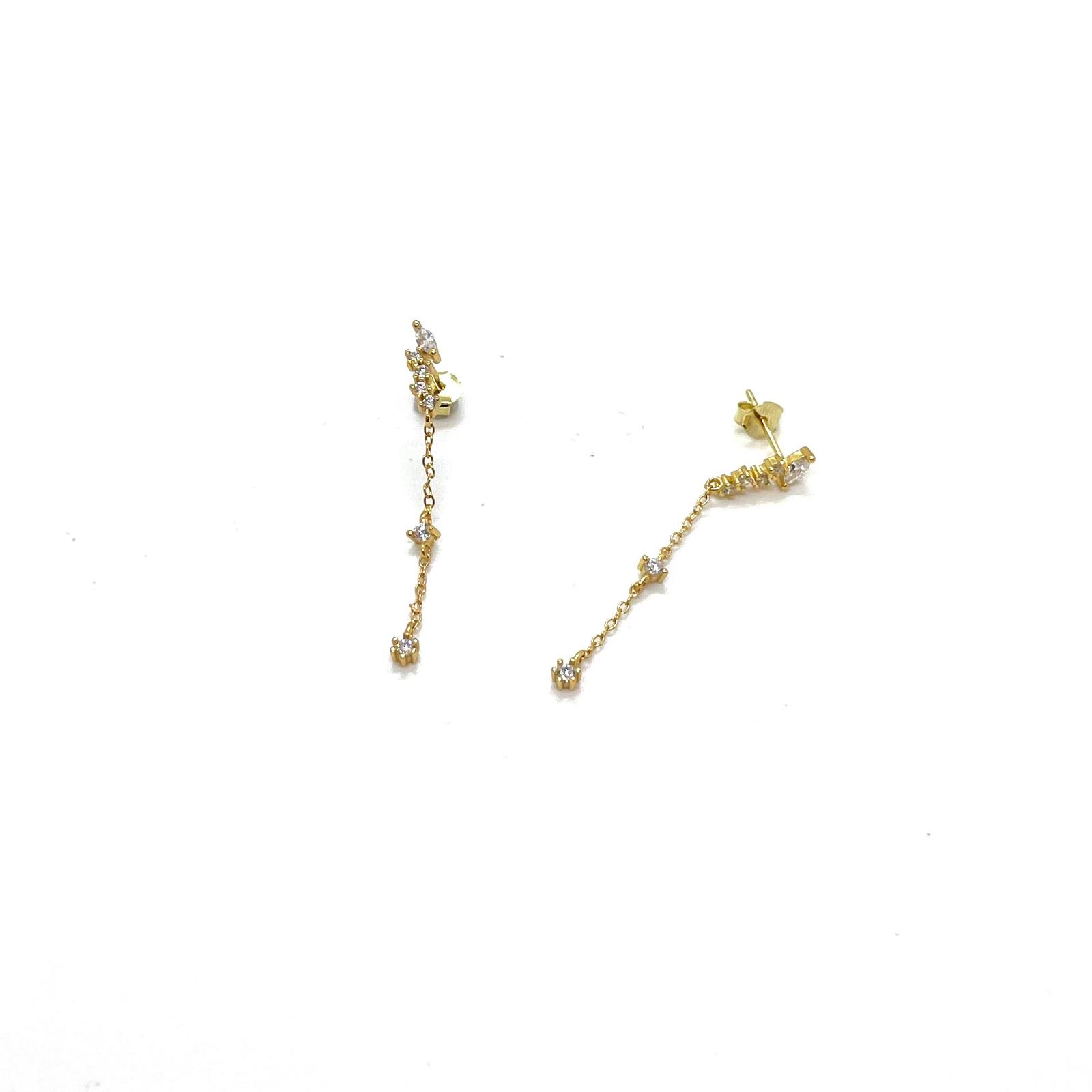 Arracades Pluja Daurada – Plata amb Bany d’Or i Circonites · 2