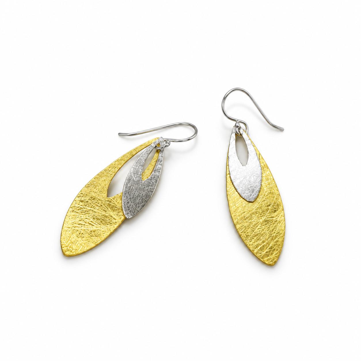 Arracades Essència Bicolor – Plata de Llei amb Bany d’Or de 18 kt