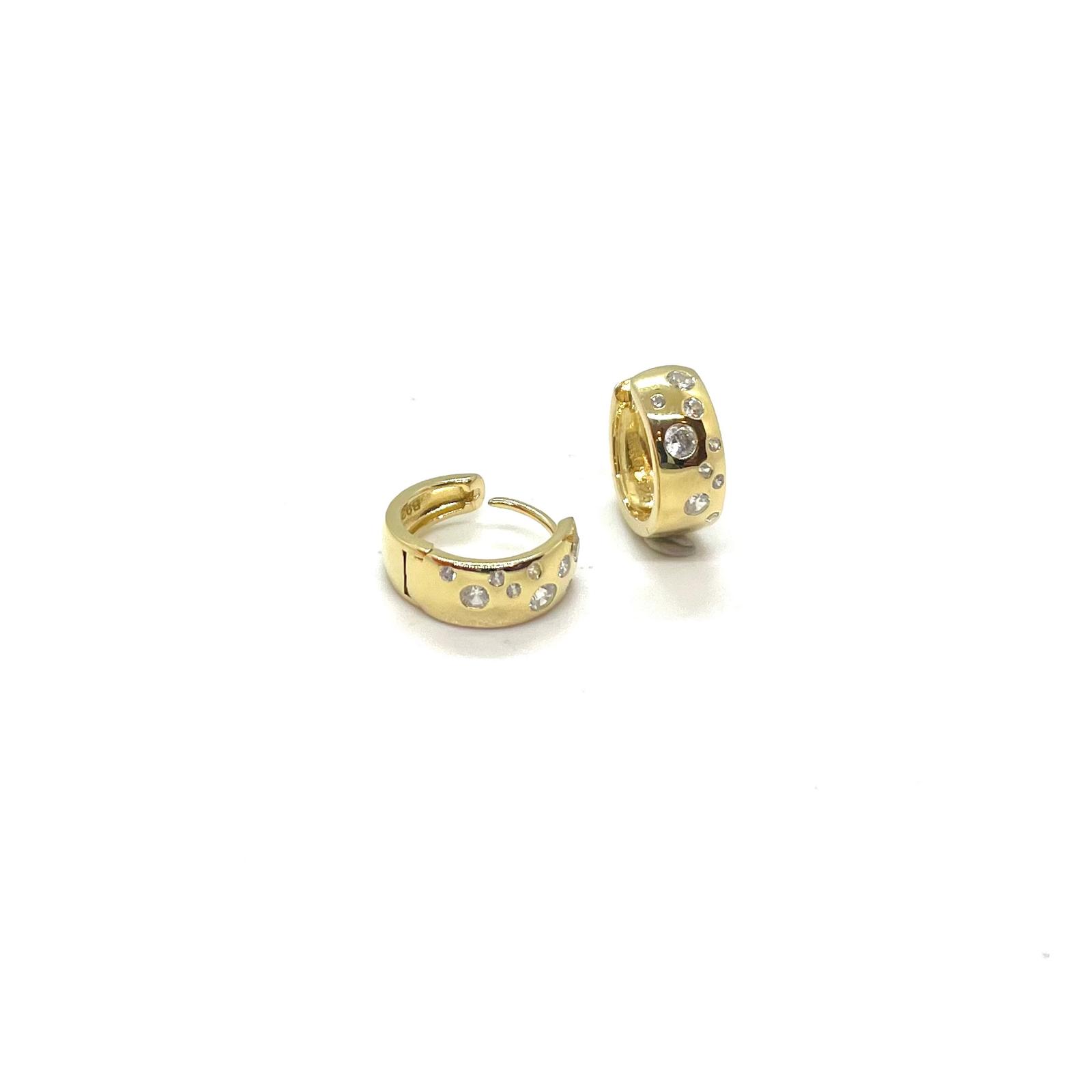 Arracades Criolles Constel·lació – Plata de llei amb bany d’or groc de 18 kt i circonites