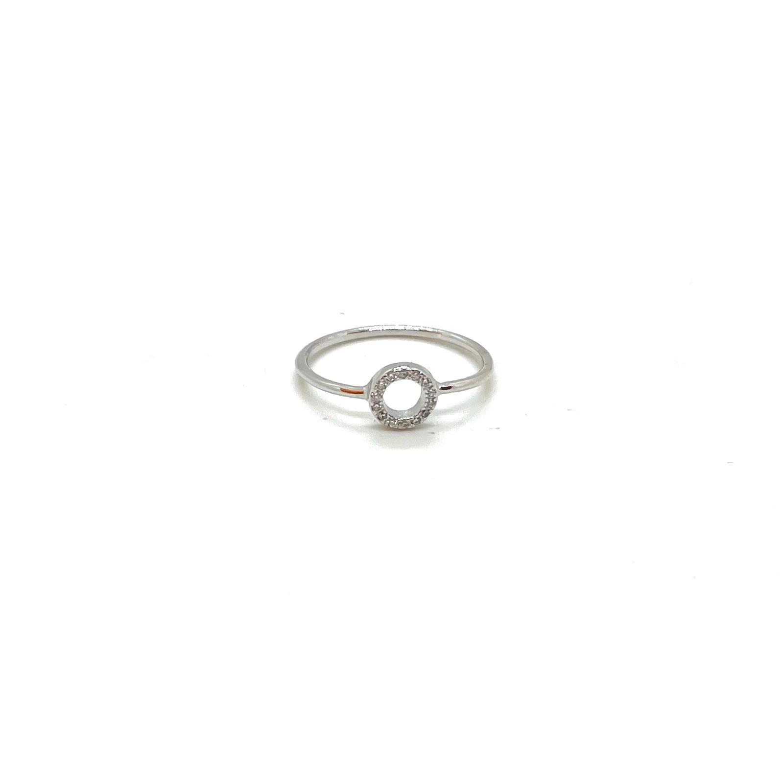 Anell Cercle de Llum de Plata de Llei 925 amb Circonites Blanques