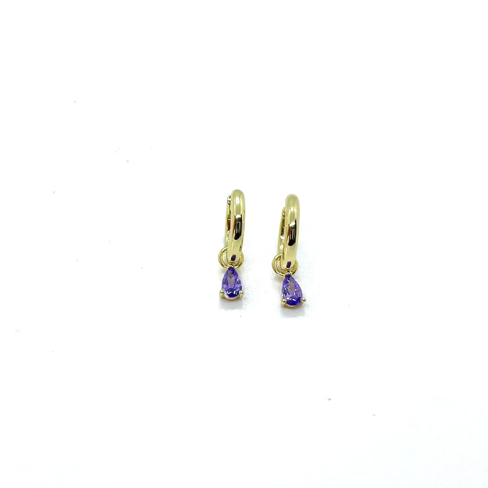 Arracades Iria Violeta – Plata de llei amb bany d’or de 18 kt i circonita amatista · 2