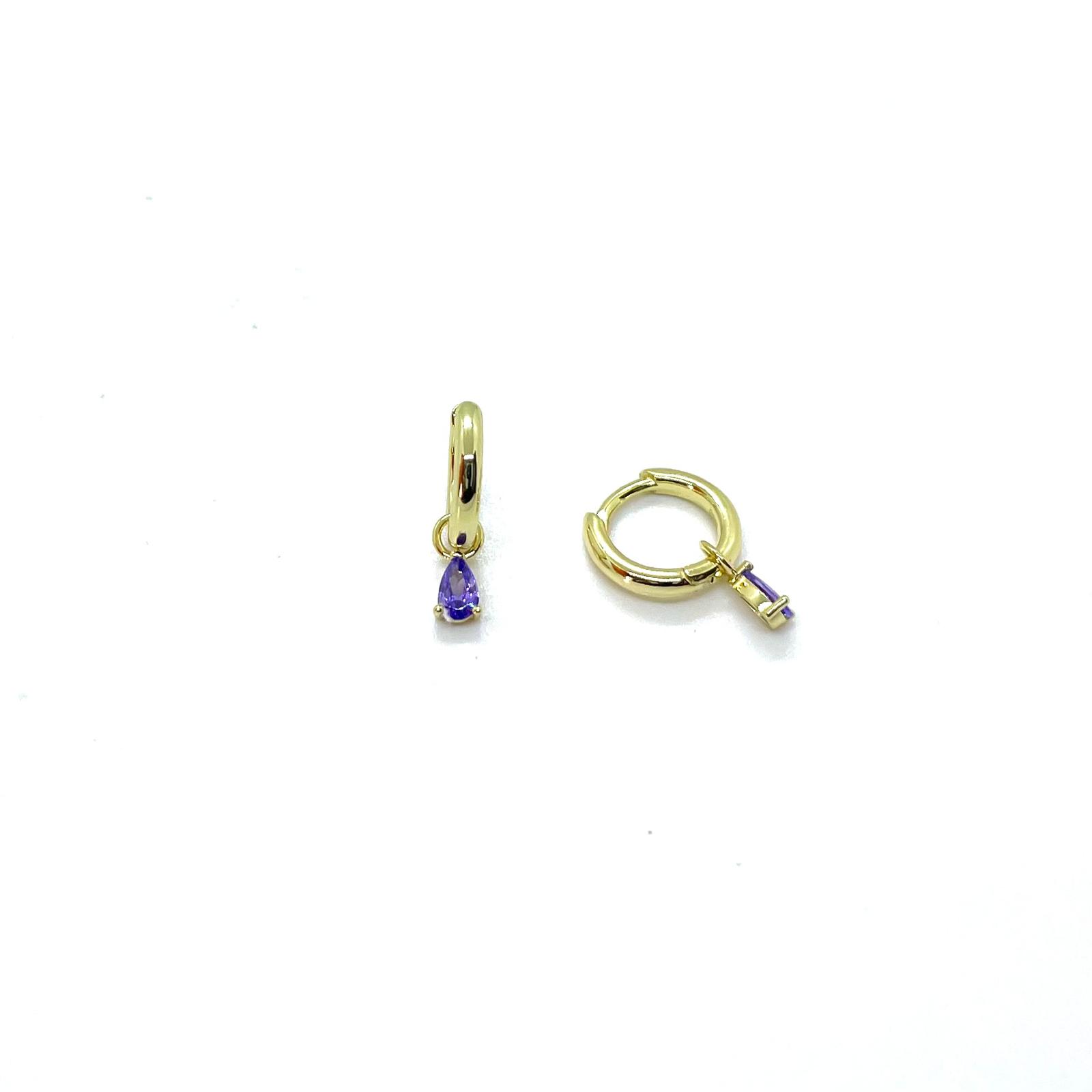 Arracades Iria Violeta – Plata de llei amb bany d’or de 18 kt i circonita amatista