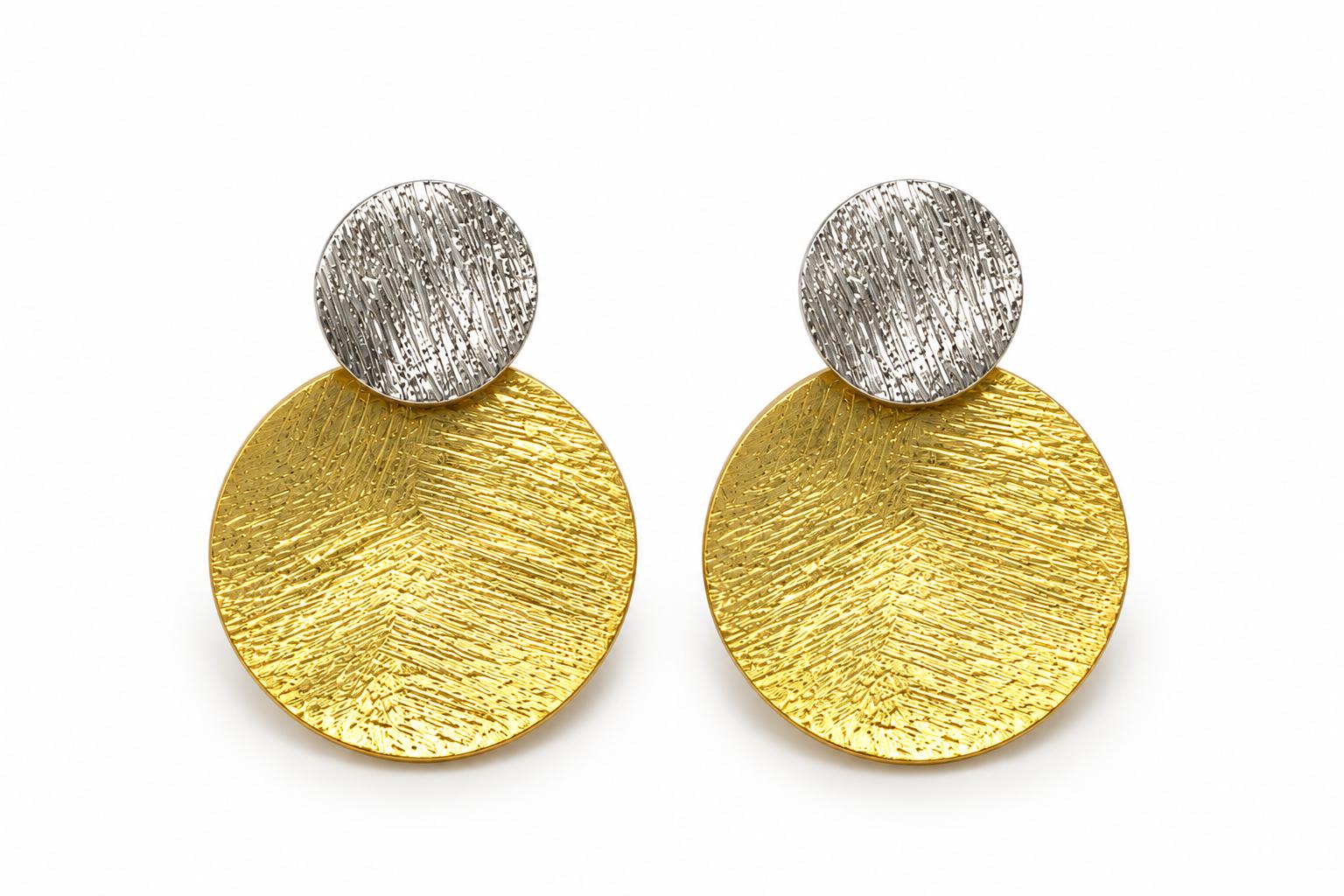 Arracades Dualitat – Plata de Llei amb Bany d’Or de 18 kt