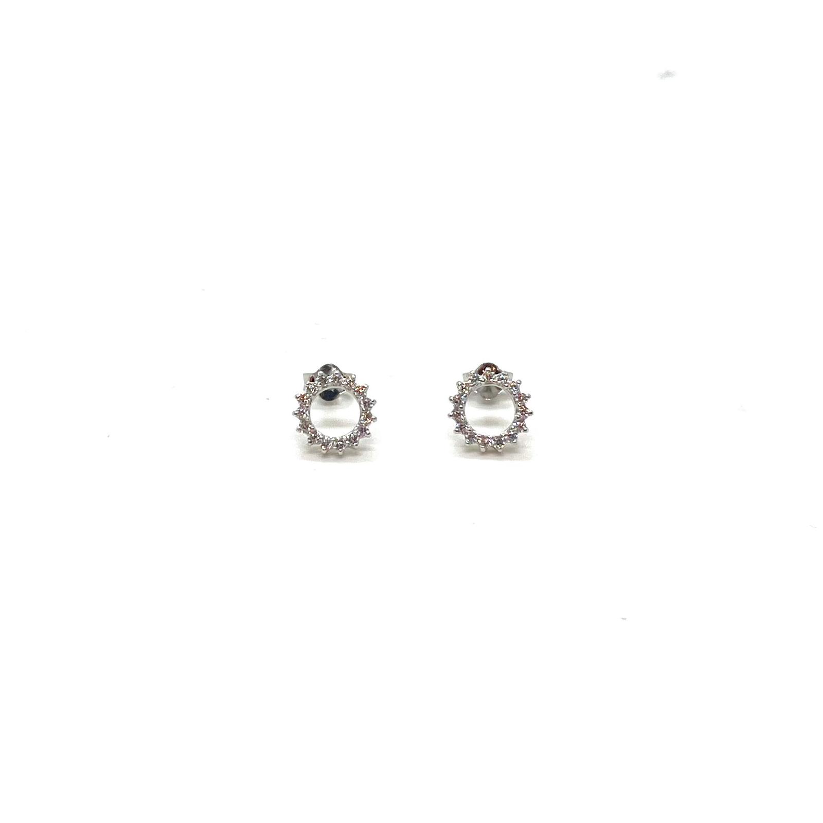 Arracades Halo de Plata de Llei 925 amb Circonites Blanques Talla Brillant – 9 mm · 2