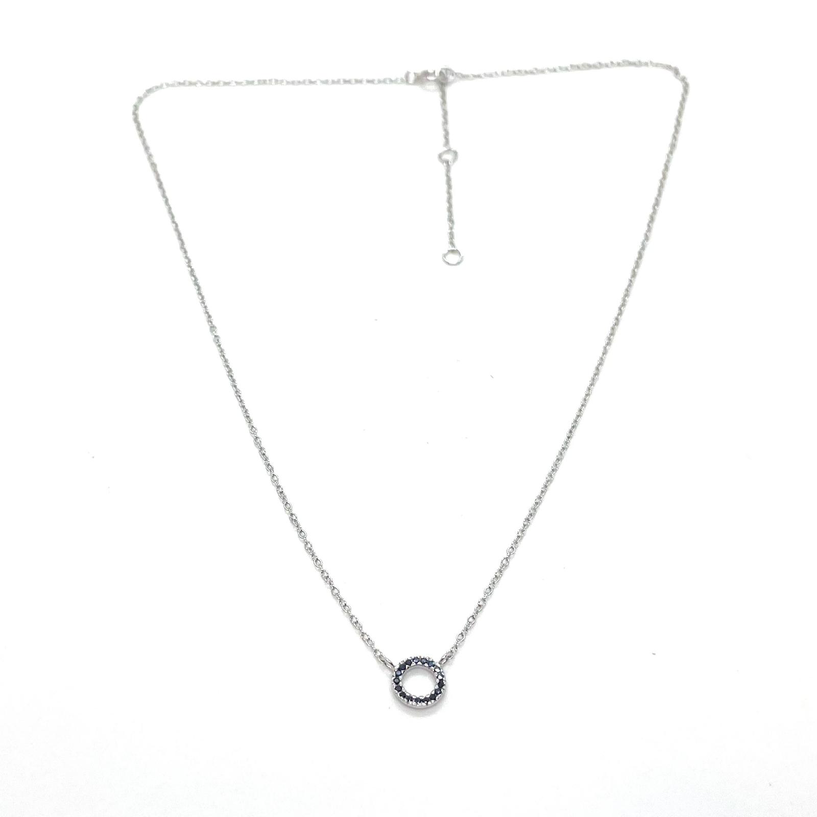 Collaret Eluné – Plata de llei amb circonites negra