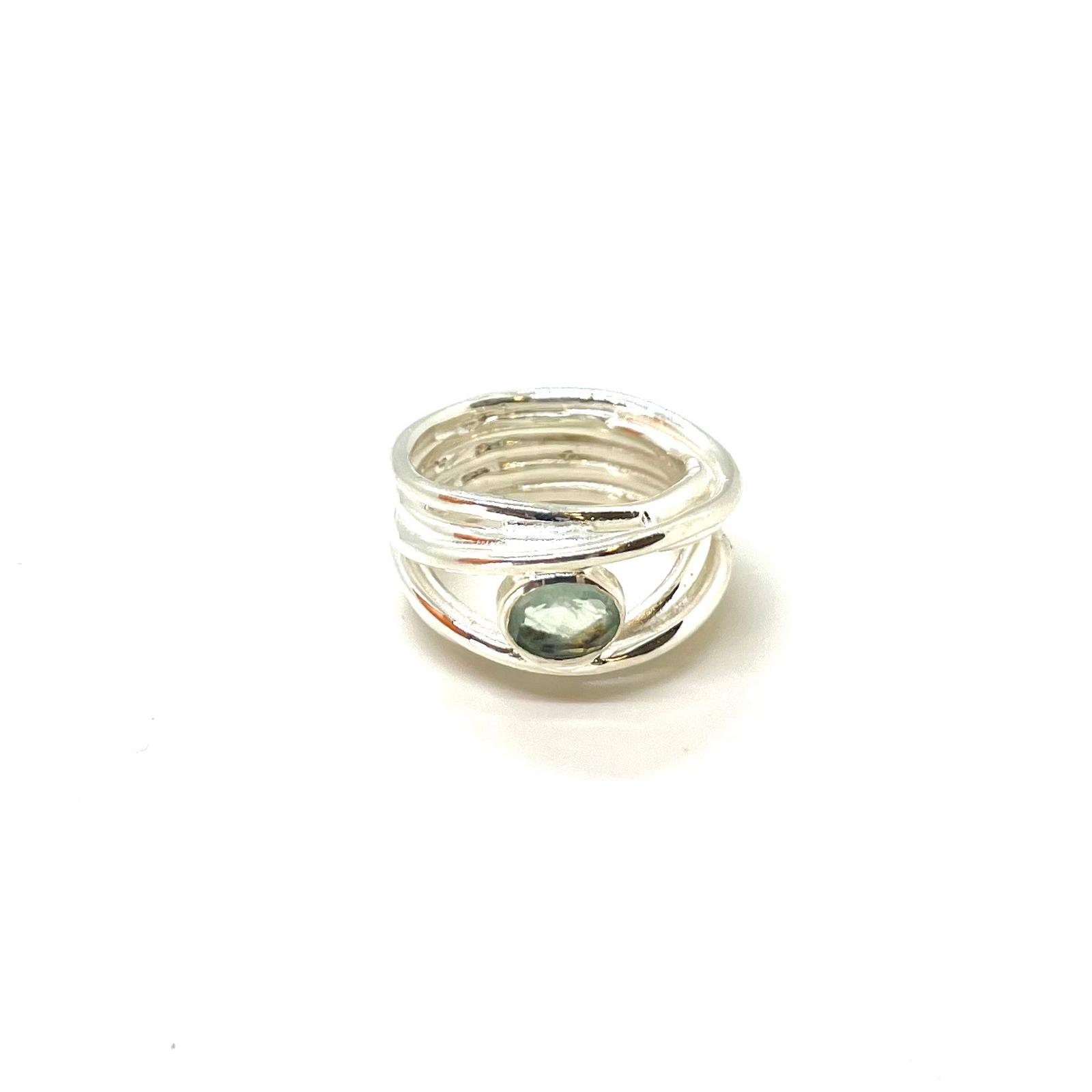 Anell «Brisa de l’Estany» – Plata de Llei 925 amb Fluorita Natural