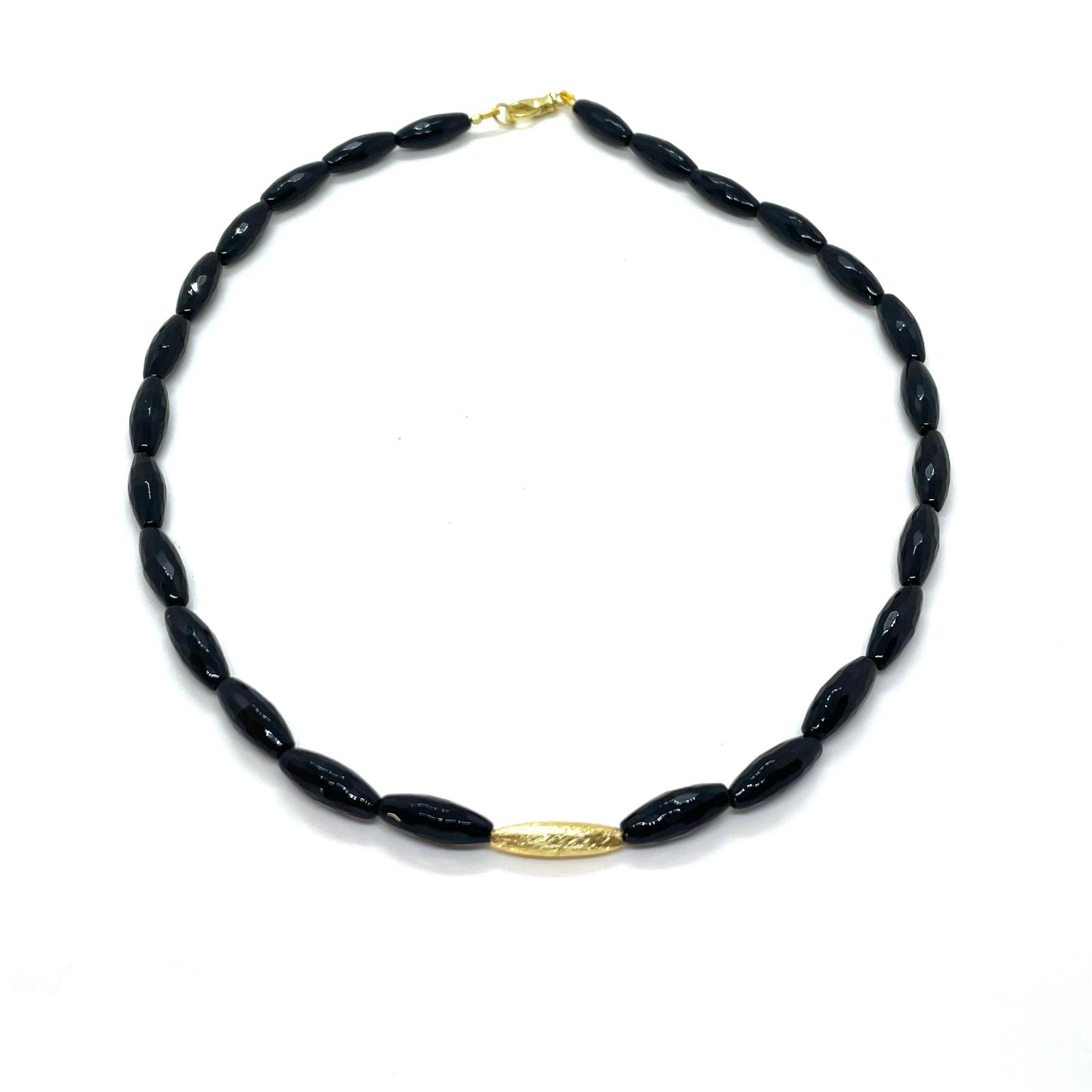 Collar Atzur – Ònix natural i plata amb bany d’or de 18 quirats · 2