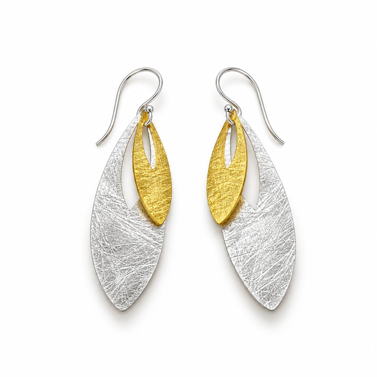 Arracades Essència Bicolor – Plata de Llei amb Bany d’Or de 18 kt